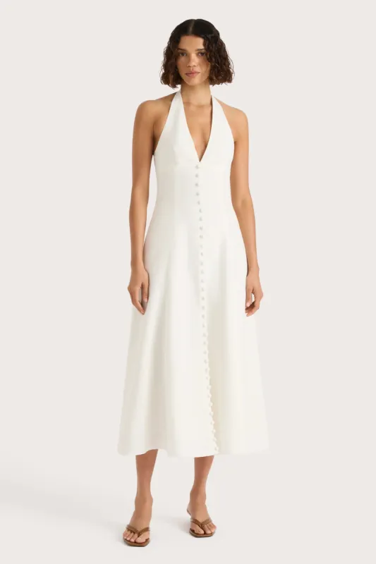 Marie Midi Dress White sold by Faithfull the Brand
