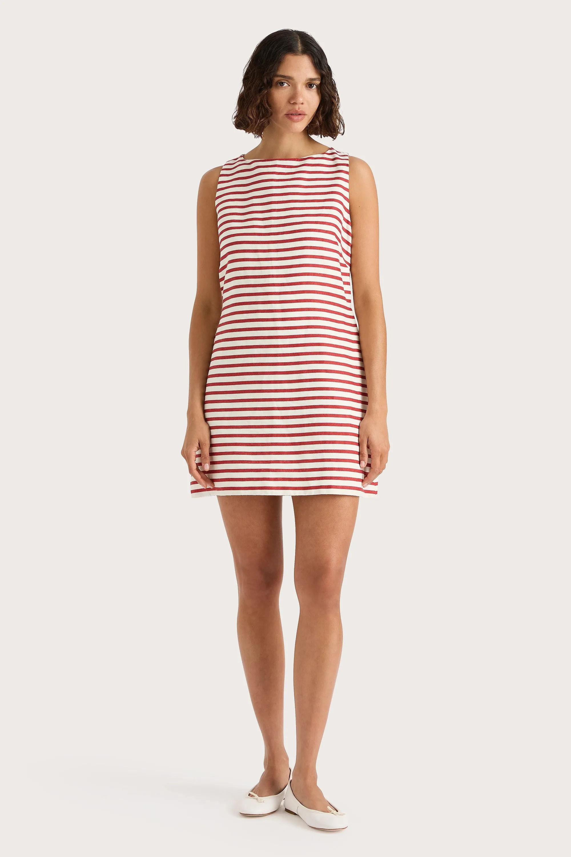 Kelly Mini Dress Breton Stripe Red - Final Sale sold by Faithfull the Brand