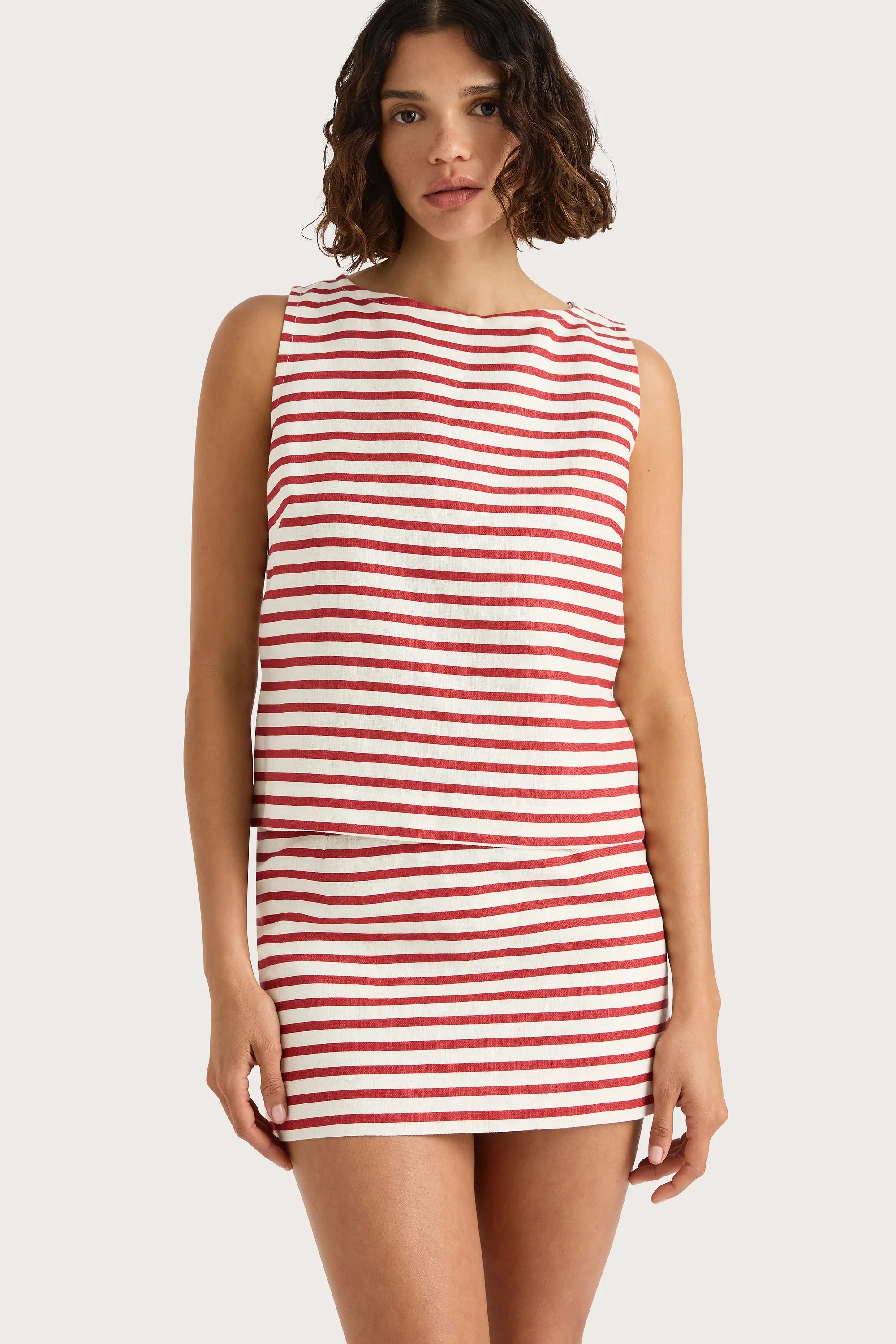 Jane Mini Skirt Breton Stripe Red - Final Sale sold by Faithfull the Brand product image thumbnail 4