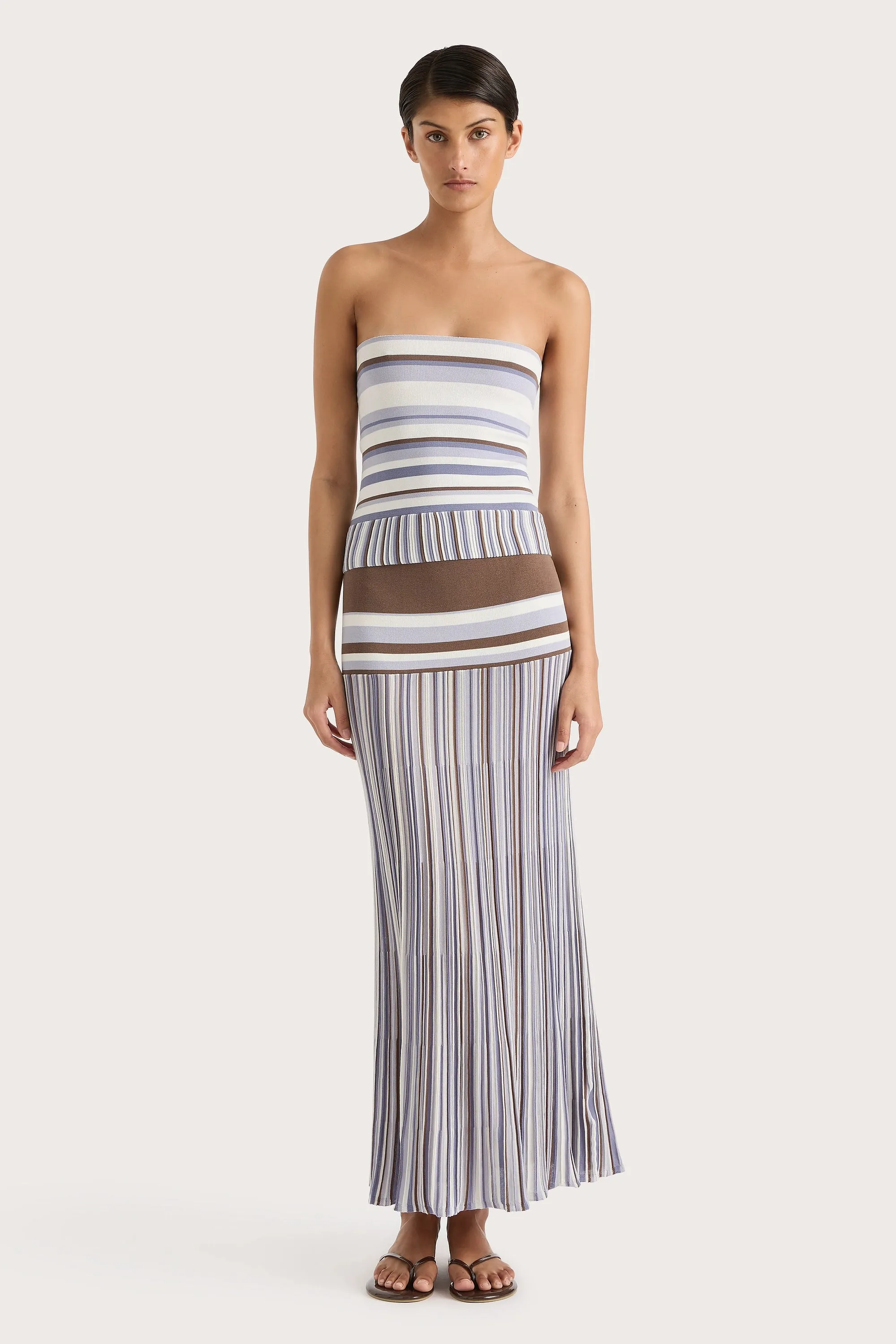 Citara Strapless Top Pale Blue Stripe - Final Sale sold by Faithfull the Brand