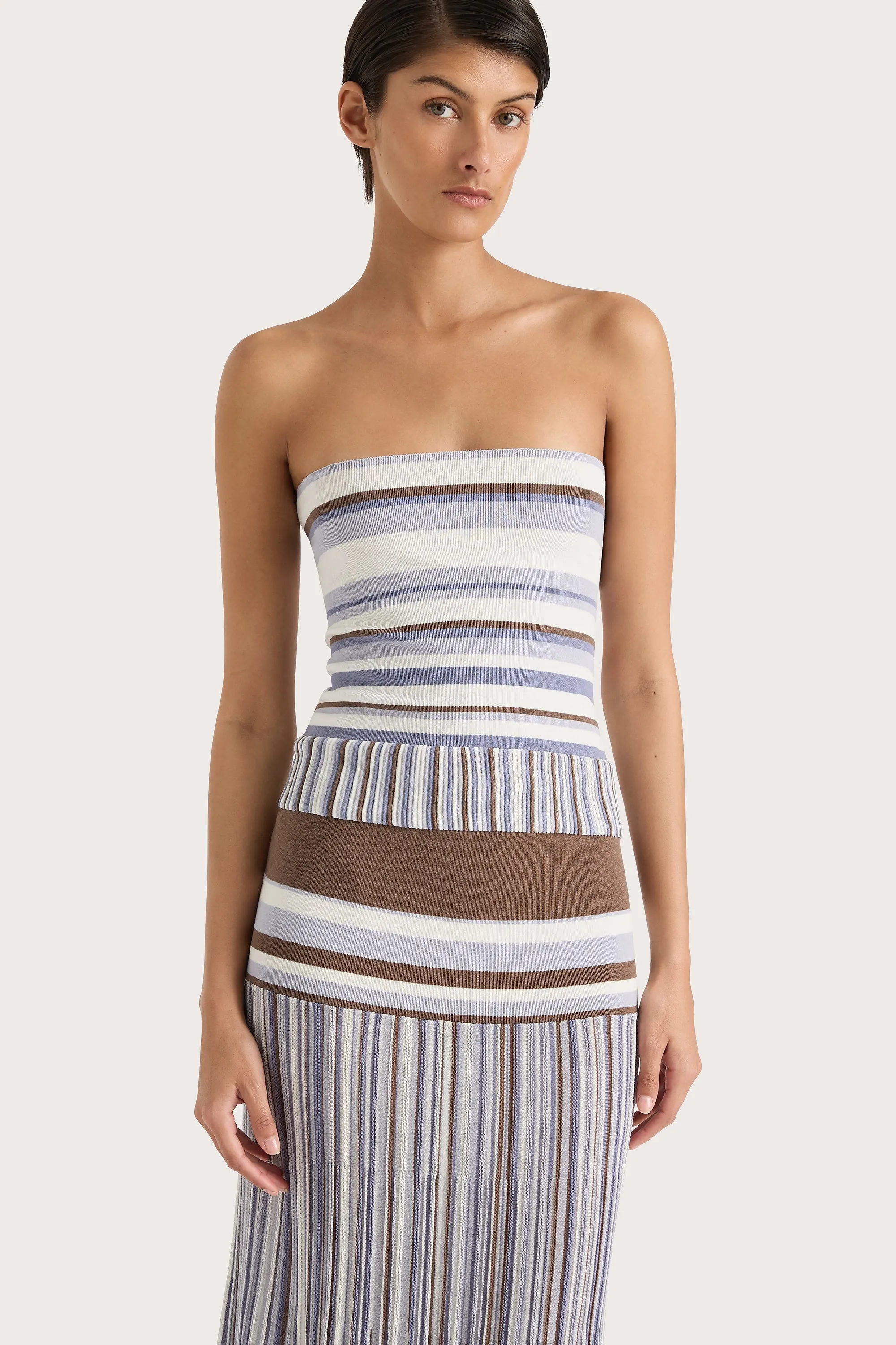 Citara Strapless Top Pale Blue Stripe - Final Sale sold by Faithfull the Brand product image thumbnail 3