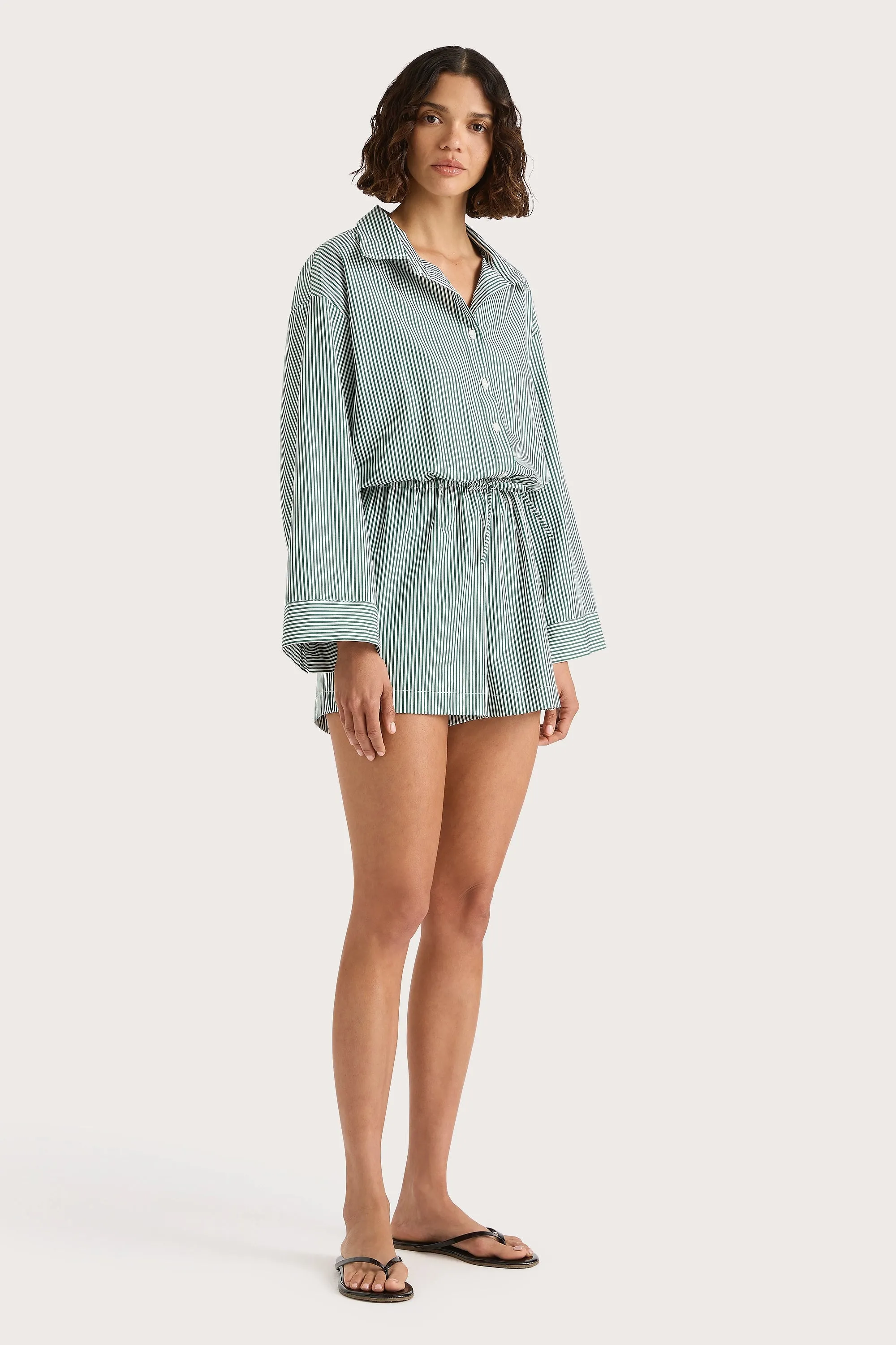 Freja Playsuit Green Stripe - Final Sale sold by Faithfull the Brand product image thumbnail 2