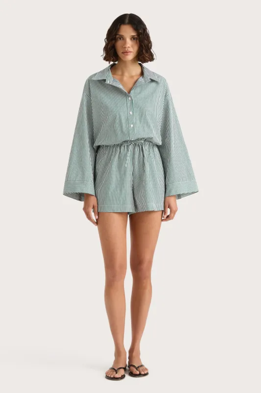Freja Playsuit Green Stripe - Final Sale sold by Faithfull the Brand
