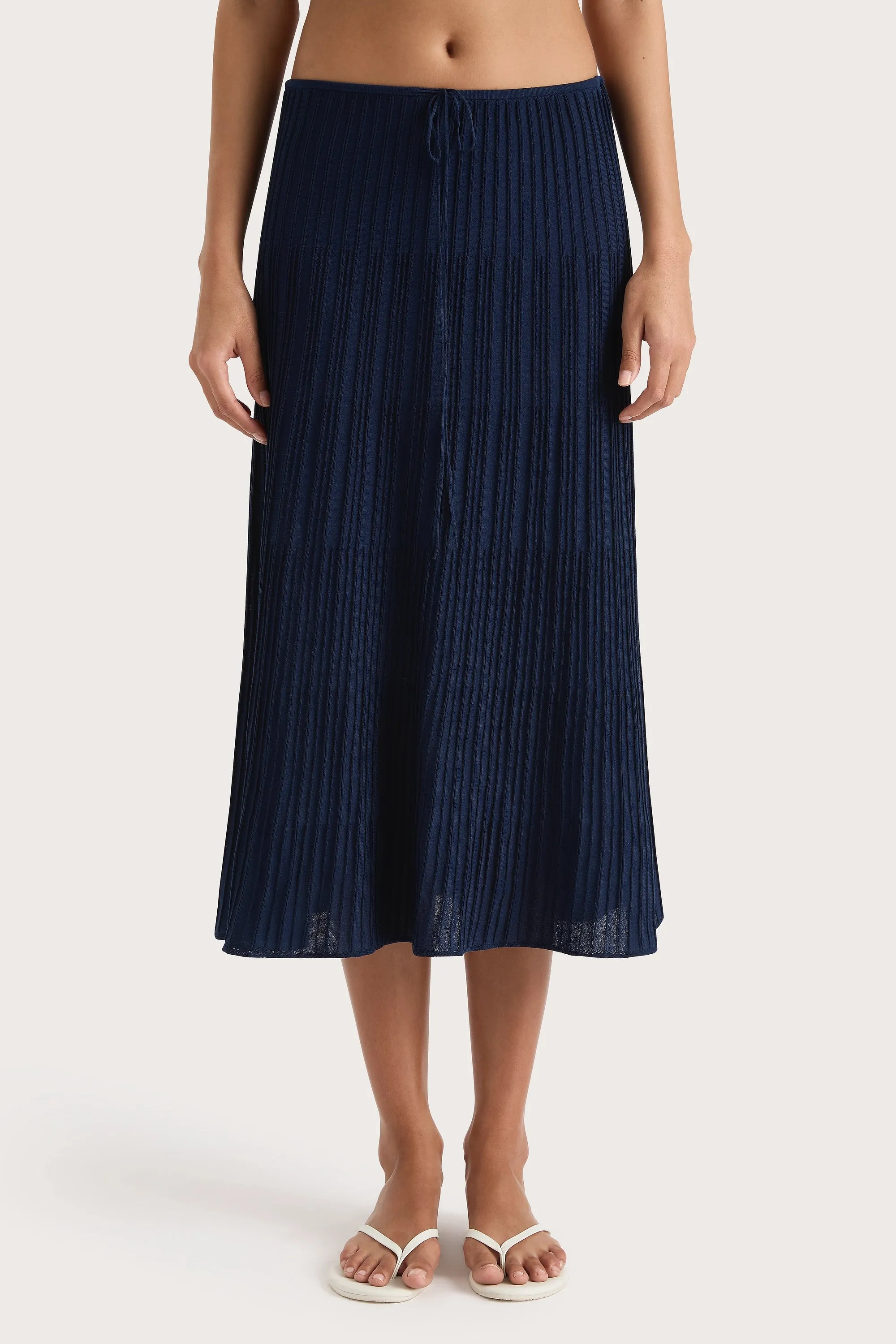 Citara Drawstring Midi Skirt Navy - Final Sale sold by Faithfull the Brand product image thumbnail 3