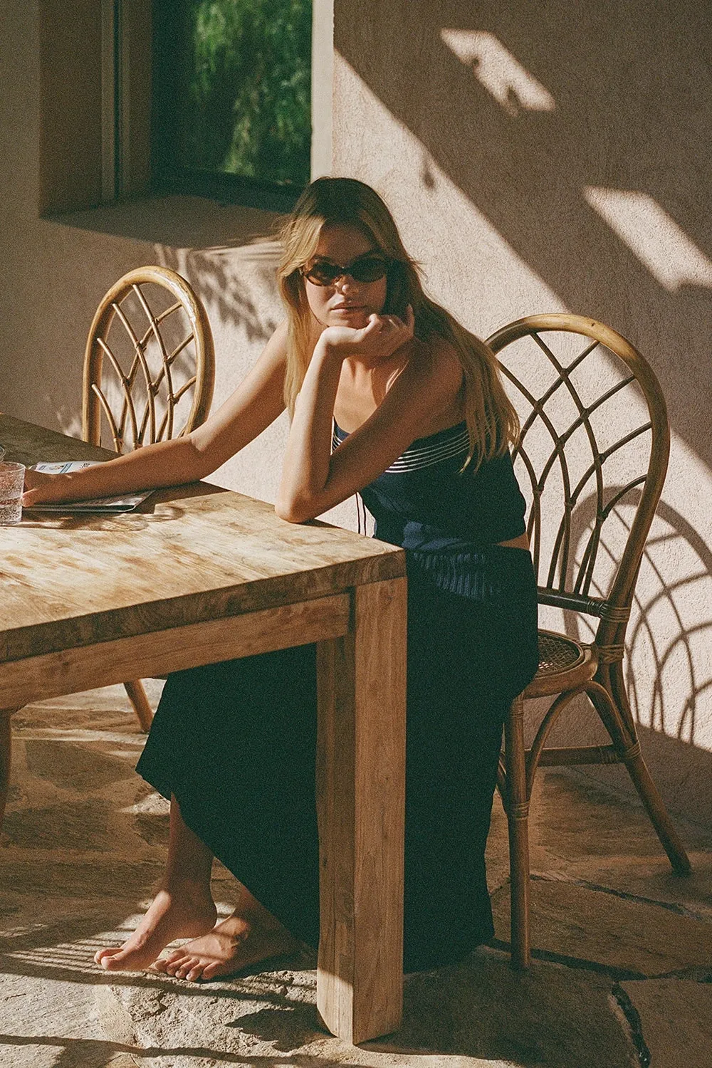 Citara Drawstring Midi Skirt Navy - Final Sale sold by Faithfull the Brand product image thumbnail 2