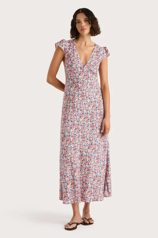 Esson Midi Dress Valerie Floral Multi sold by Faithfull the Brand