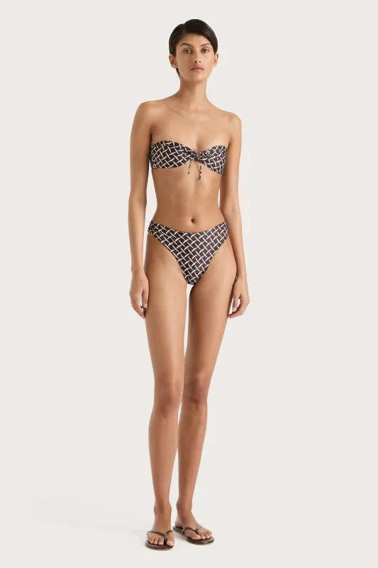 Henni Bikini Bottom Espresso Geo sold by Faithfull the Brand