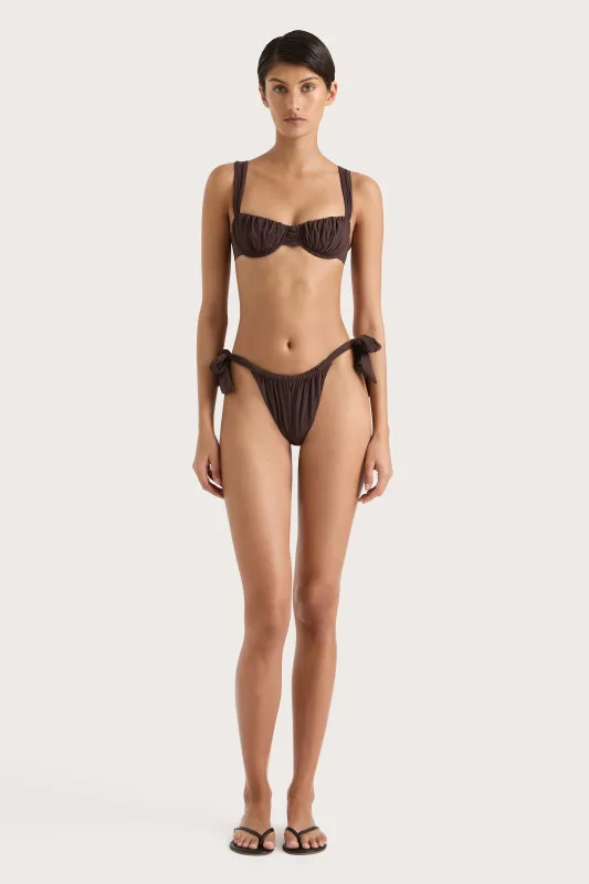 Emily Bikini Top Coffee sold by Faithfull the Brand