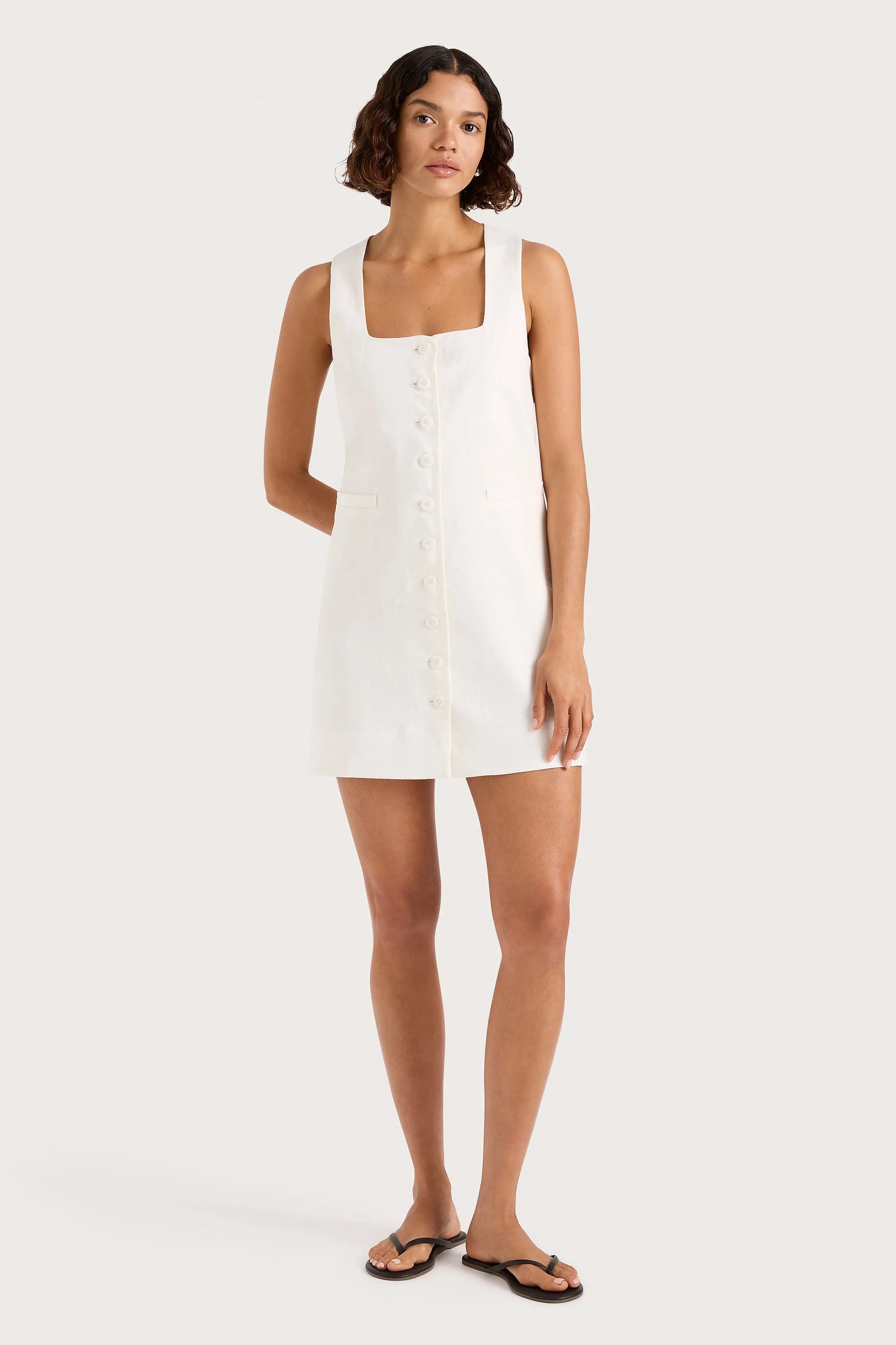 Jaques Mini Dress White sold by Faithfull the Brand