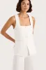 Jackie Vest White sold by Faithfull the Brand