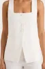 Jackie Vest White sold by Faithfull the Brand
