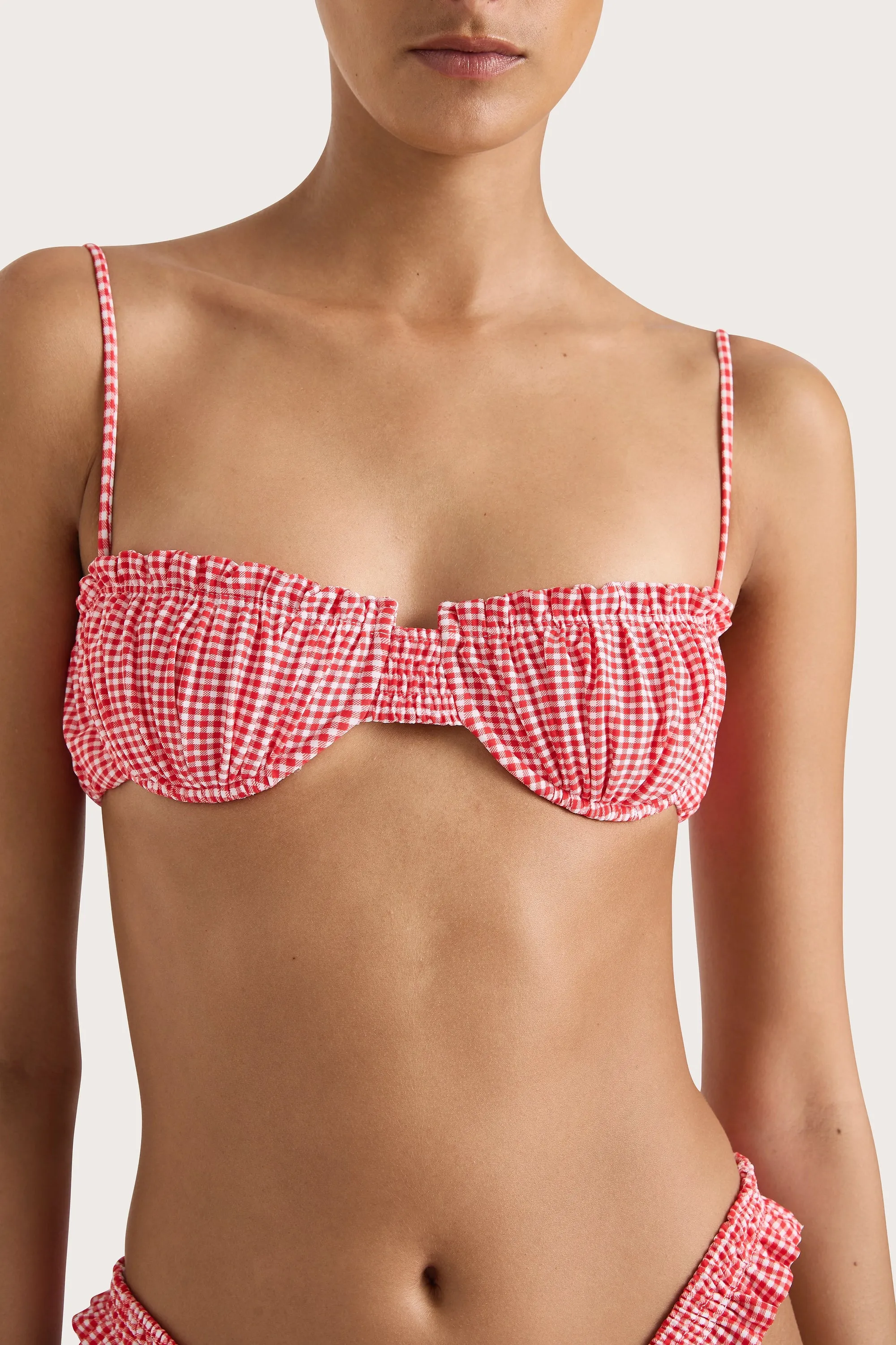 Esterel Bikini Top Gingham Red - Final Sale sold by Faithfull the Brand product image thumbnail 3