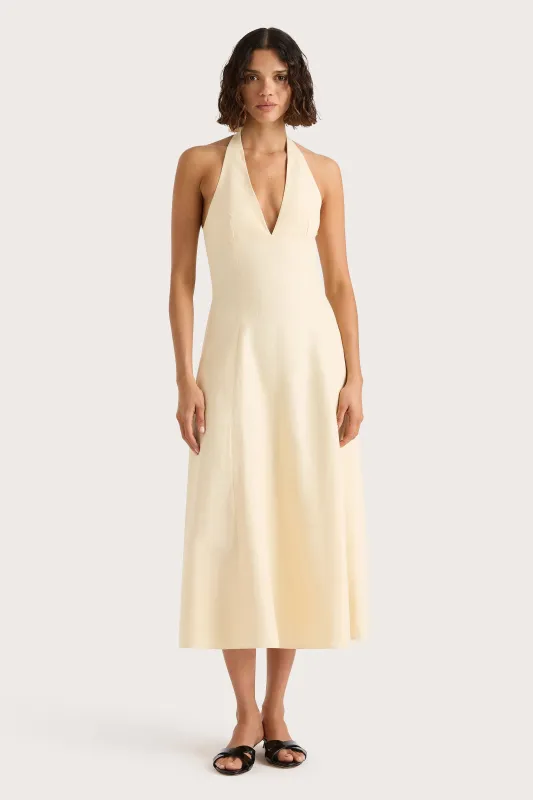 Marais Midi Dress Butter sold by Faithfull the Brand