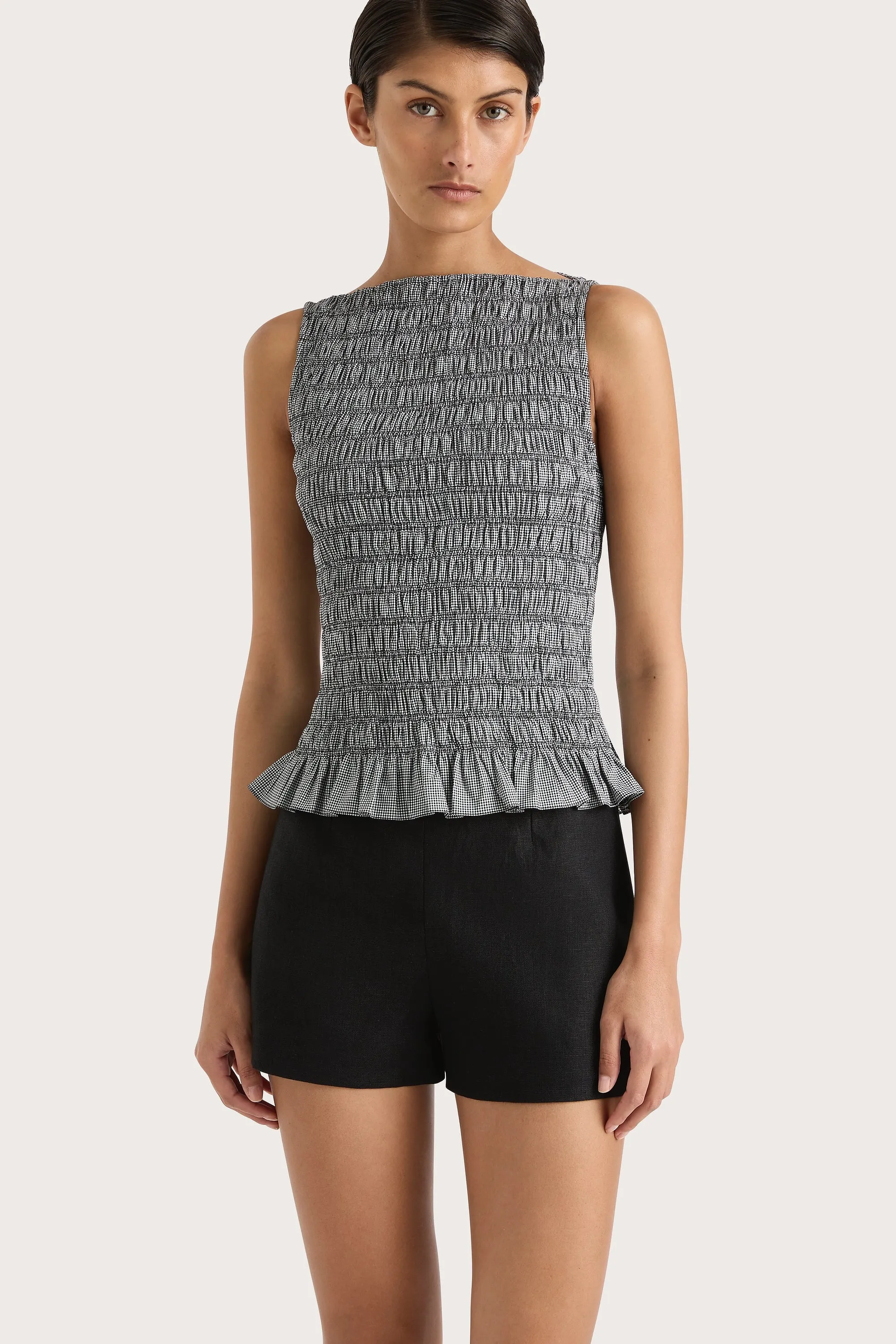 Margot Top Gingham Black - Final Sale sold by Faithfull the Brand product image thumbnail 3