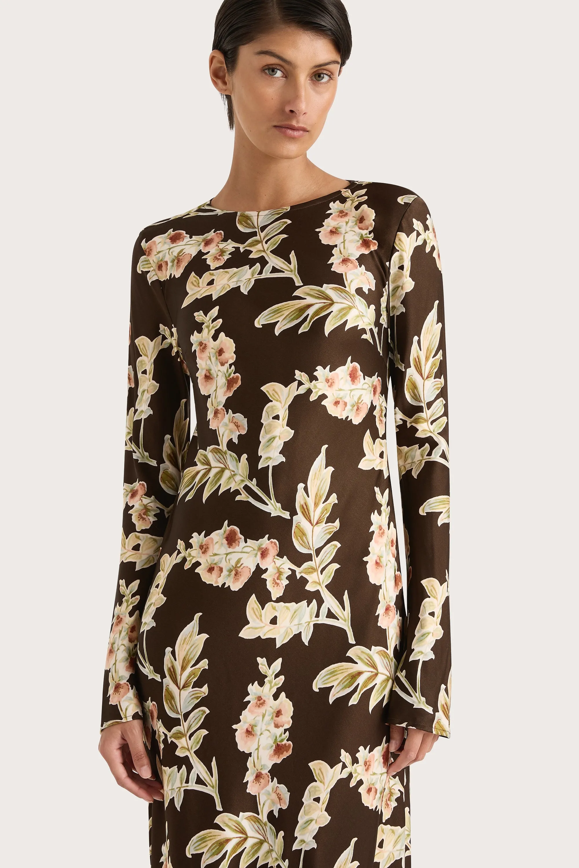 Faroe Maxi Dress Jardin Floral Chocolate - Final Sale sold by Faithfull the Brand product image thumbnail 3