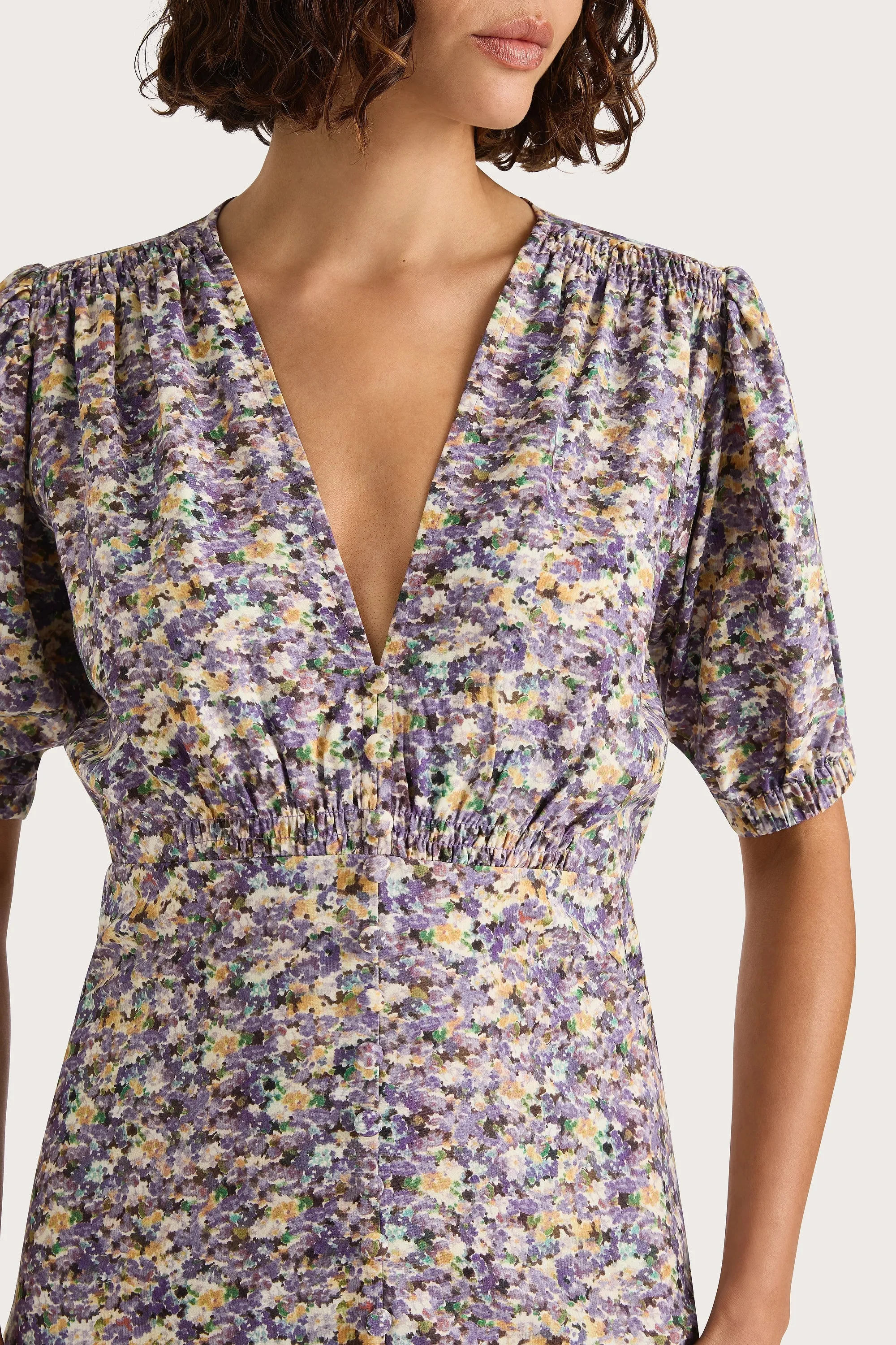 Bellavista Midi Dress Valerie Floral Purple - Final Sale sold by Faithfull the Brand product image thumbnail 4