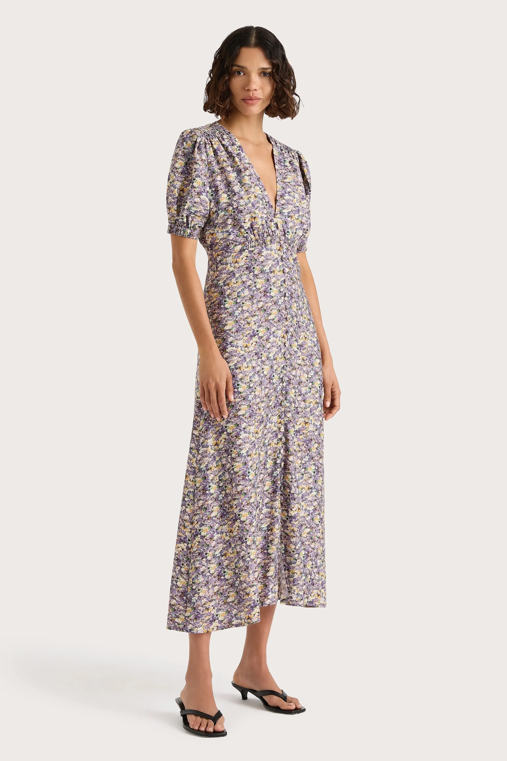 Bellavista Midi Dress Valerie Floral Purple - Final Sale sold by Faithfull the Brand product image thumbnail 2