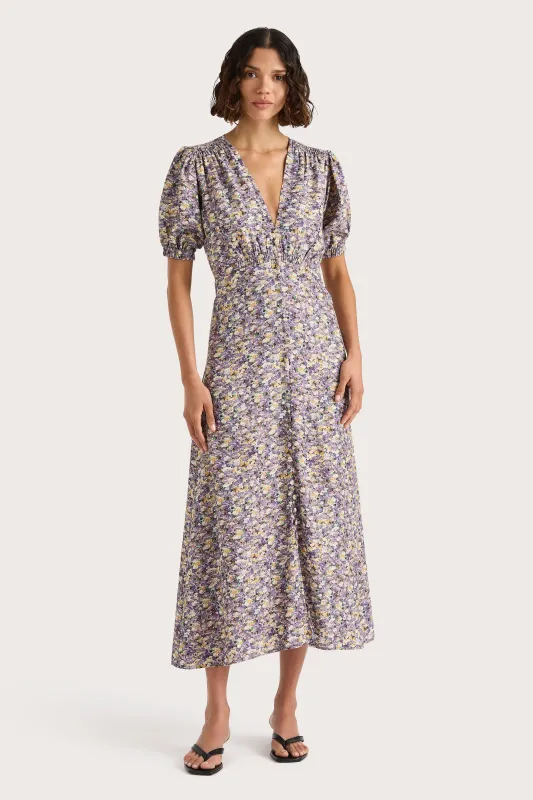 Bellavista Midi Dress Valerie Floral Purple - Final Sale sold by Faithfull the Brand