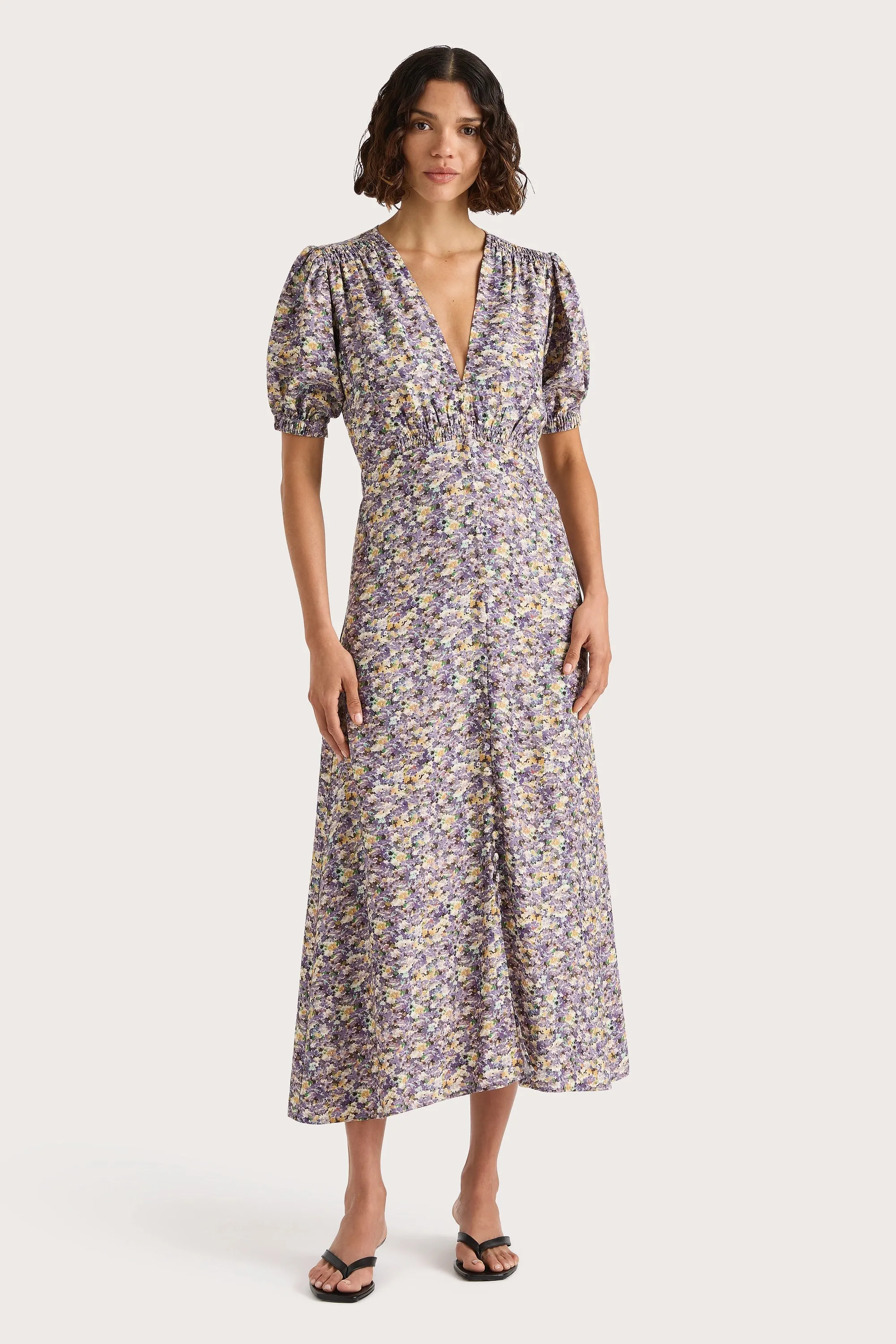 Bellavista Midi Dress Valerie Floral Purple - Final Sale sold by Faithfull the Brand