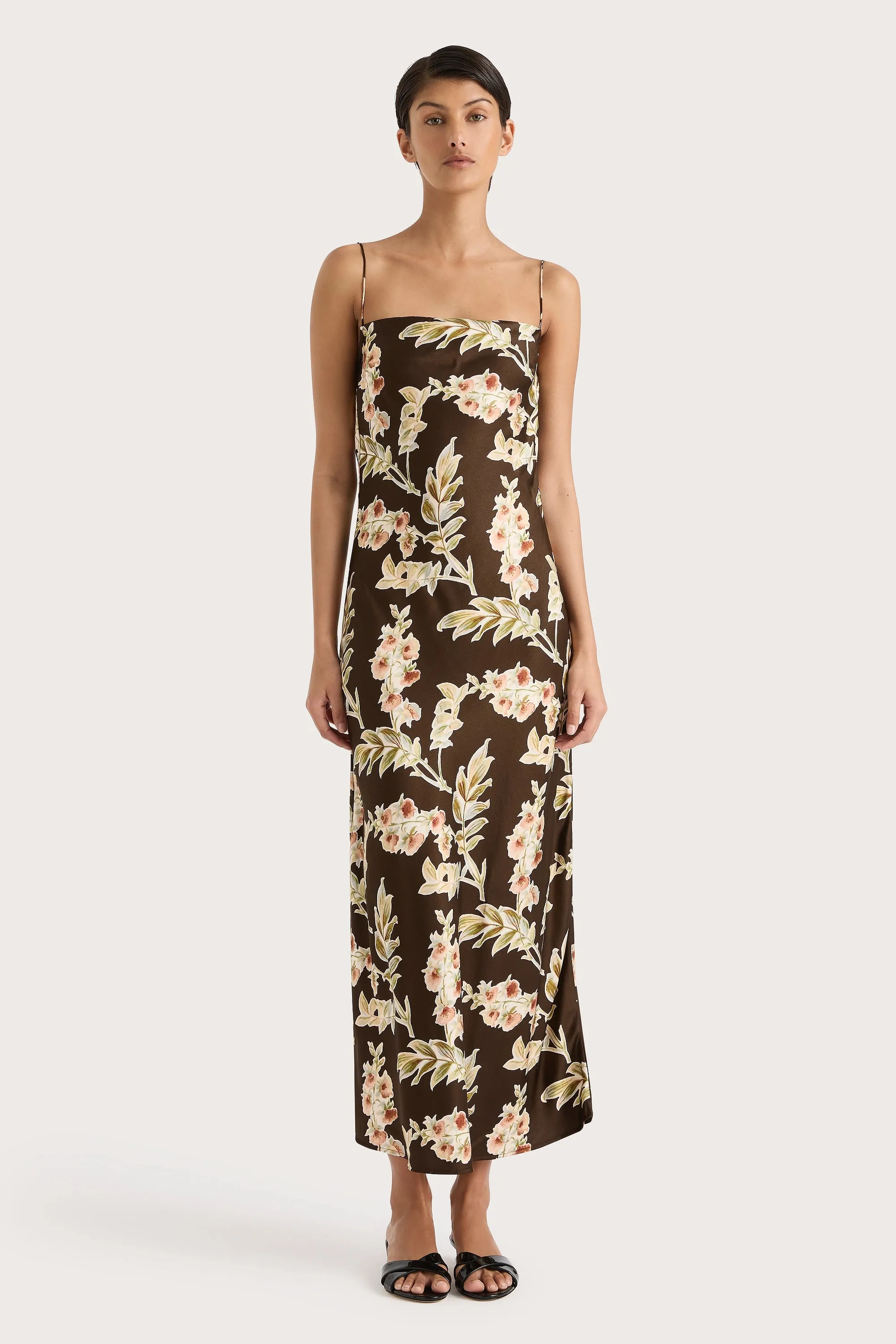 Yolaine Midi Dress Jardin Floral Chocolate - Final Sale sold by Faithfull the Brand