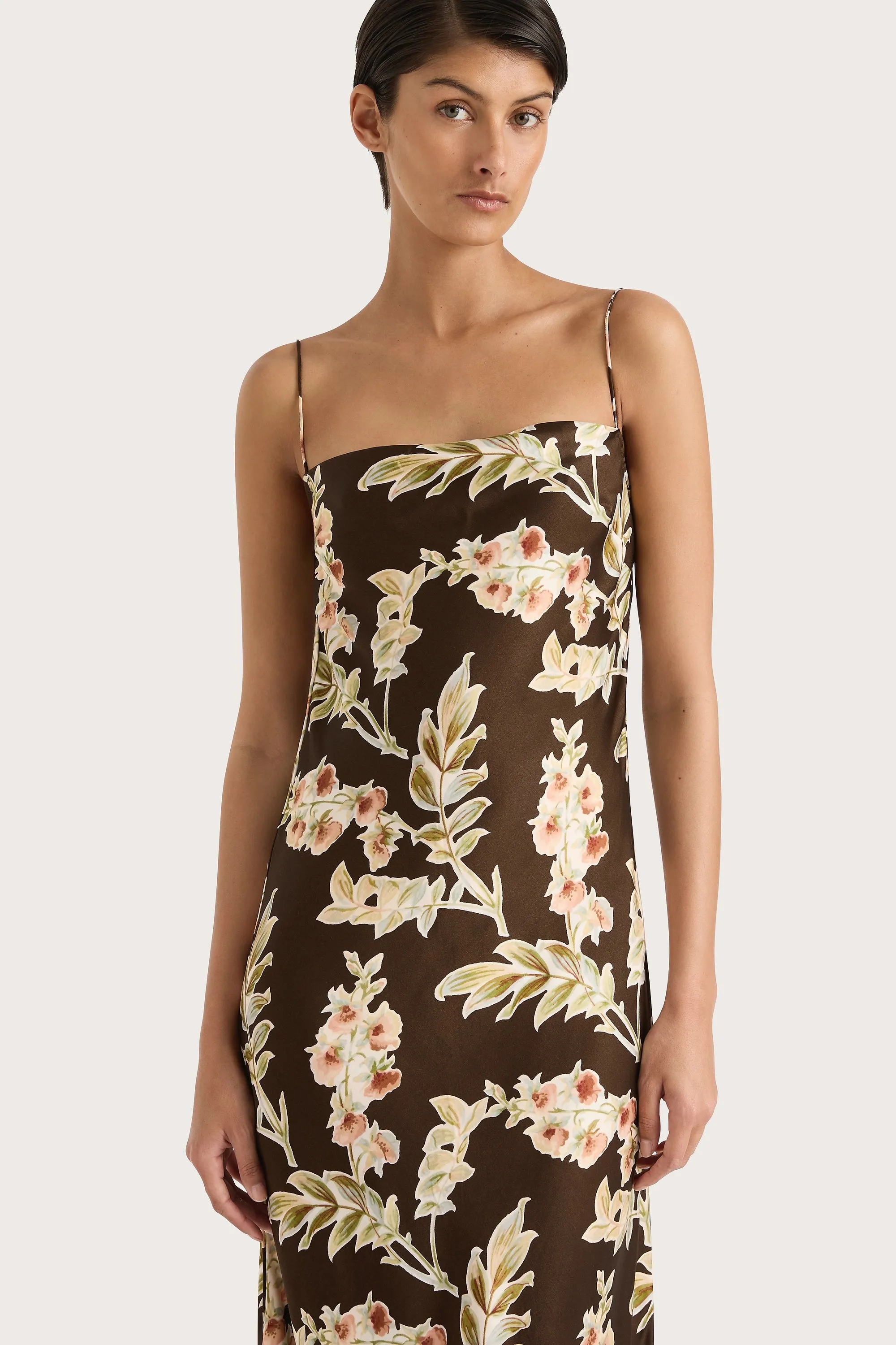 Yolaine Midi Dress Jardin Floral Chocolate - Final Sale sold by Faithfull the Brand product image thumbnail 3