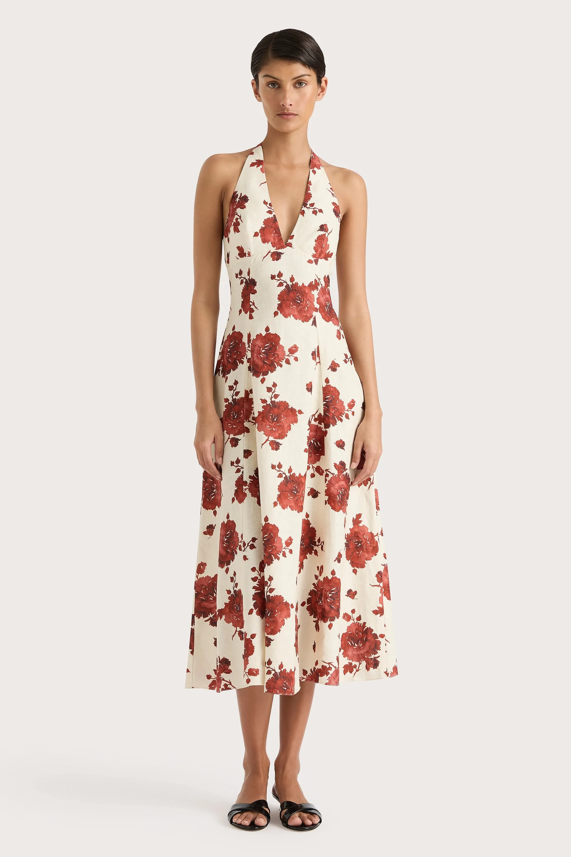 Marais Midi Dress Cecile Floral Garnet - Final Sale sold by Faithfull the Brand