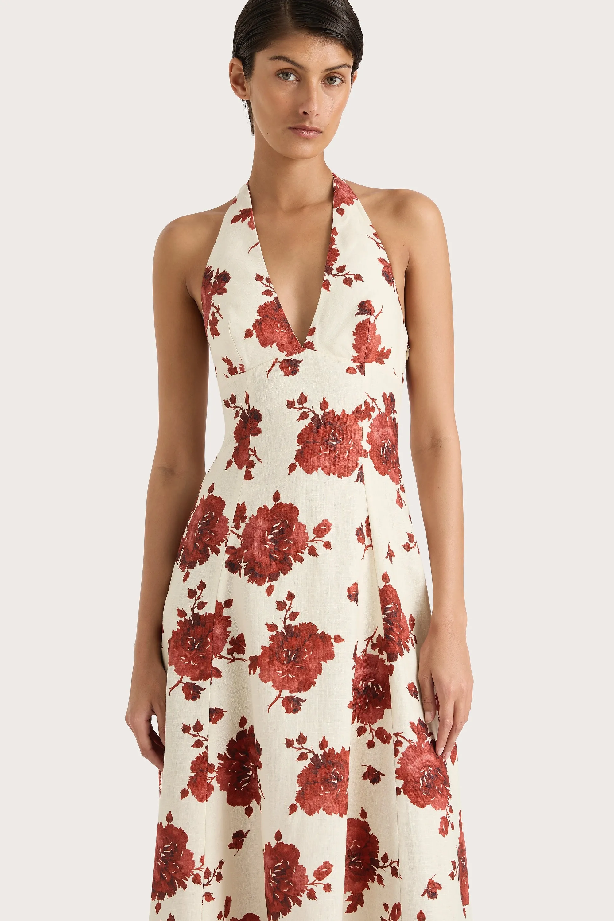 Marais Midi Dress Cecile Floral Garnet - Final Sale sold by Faithfull the Brand product image thumbnail 3
