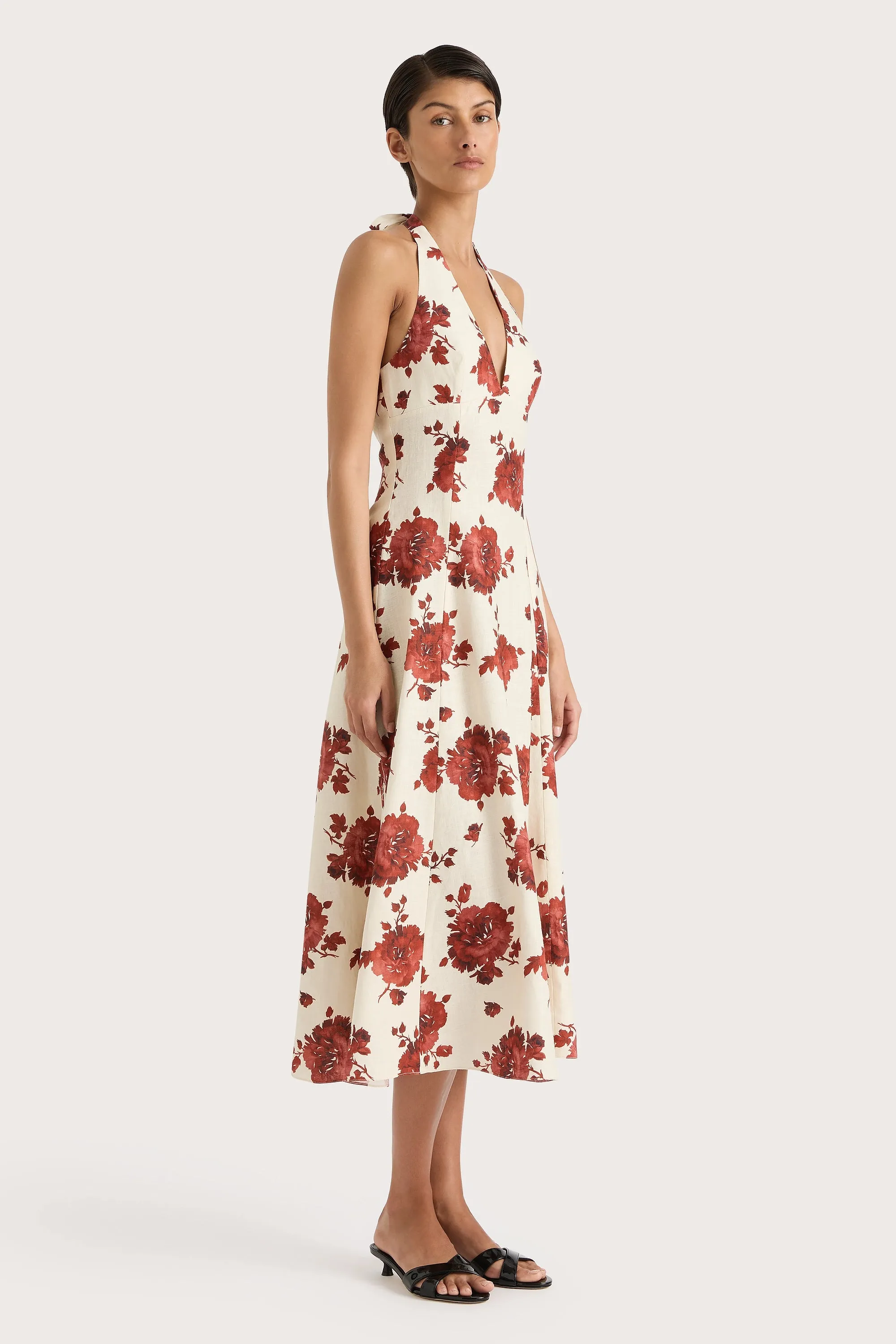 Marais Midi Dress Cecile Floral Garnet - Final Sale sold by Faithfull the Brand product image thumbnail 2