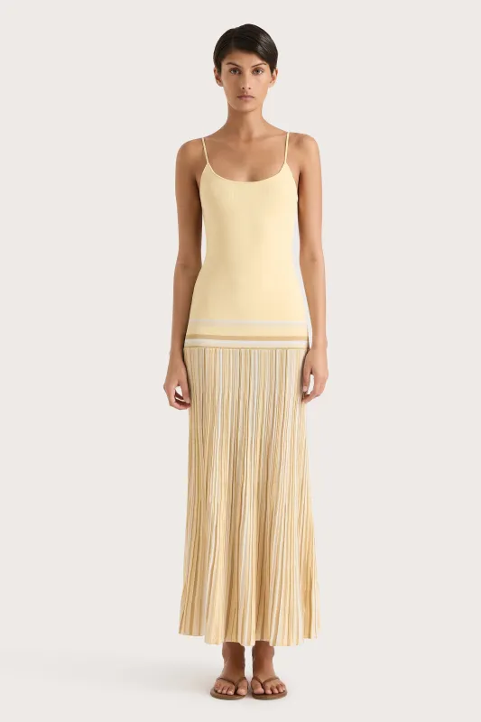 Citara Maxi Dress Butter Stripe sold by Faithfull the Brand