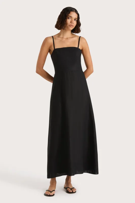 Valerie Midi Dress Black sold by Faithfull the Brand