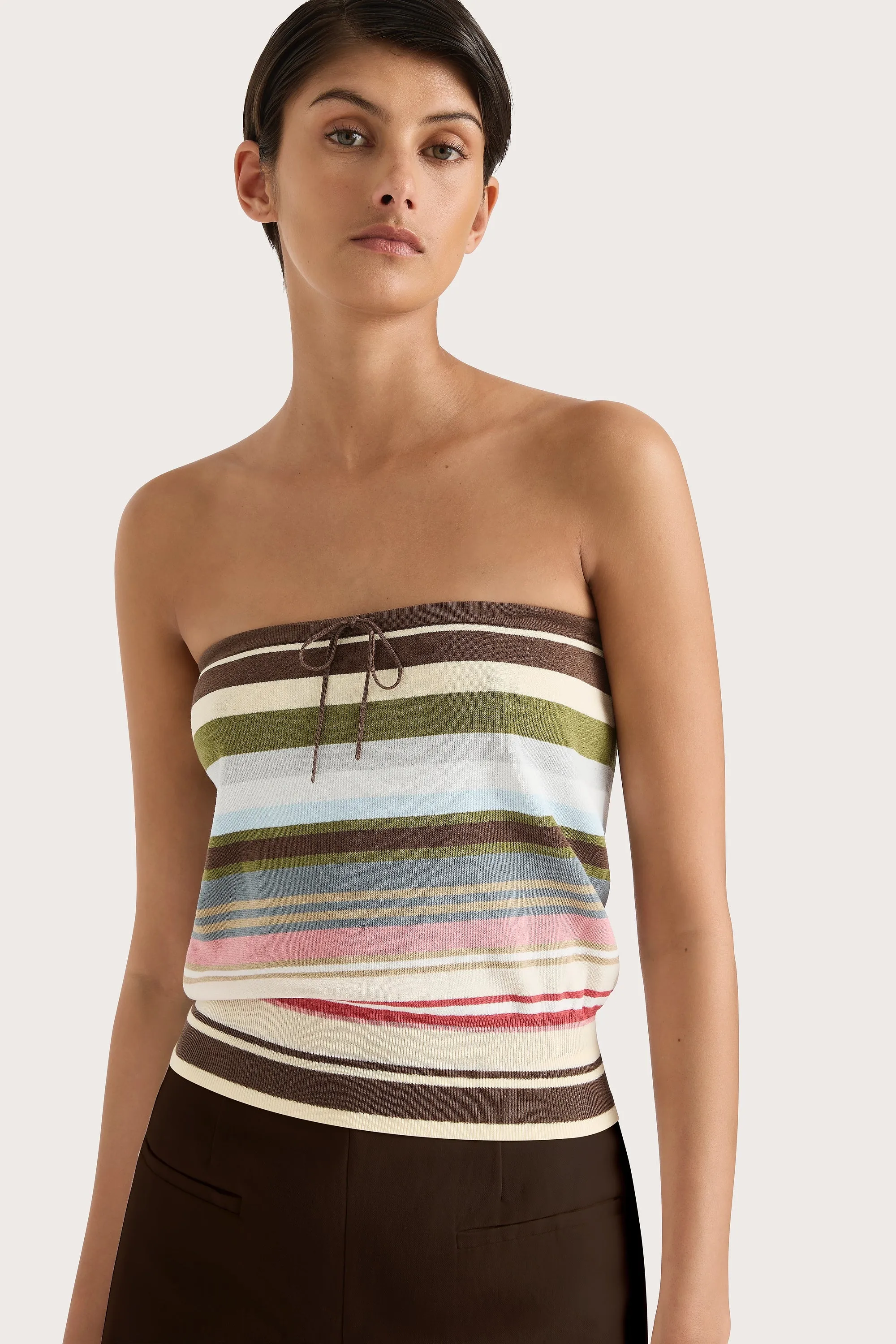 Arlette Strapless Top Meleu Stripe Multi sold by Faithfull the Brand