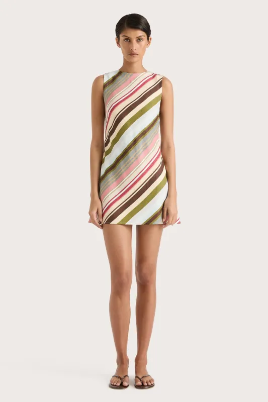 Julia Mini Dress Meleu Stripe Multi sold by Faithfull the Brand