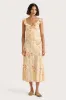 Yvonne Midi Dress Adeline Floral Yellow sold by Faithfull the Brand