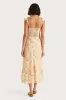 Yvonne Midi Dress Adeline Floral Yellow sold by Faithfull the Brand