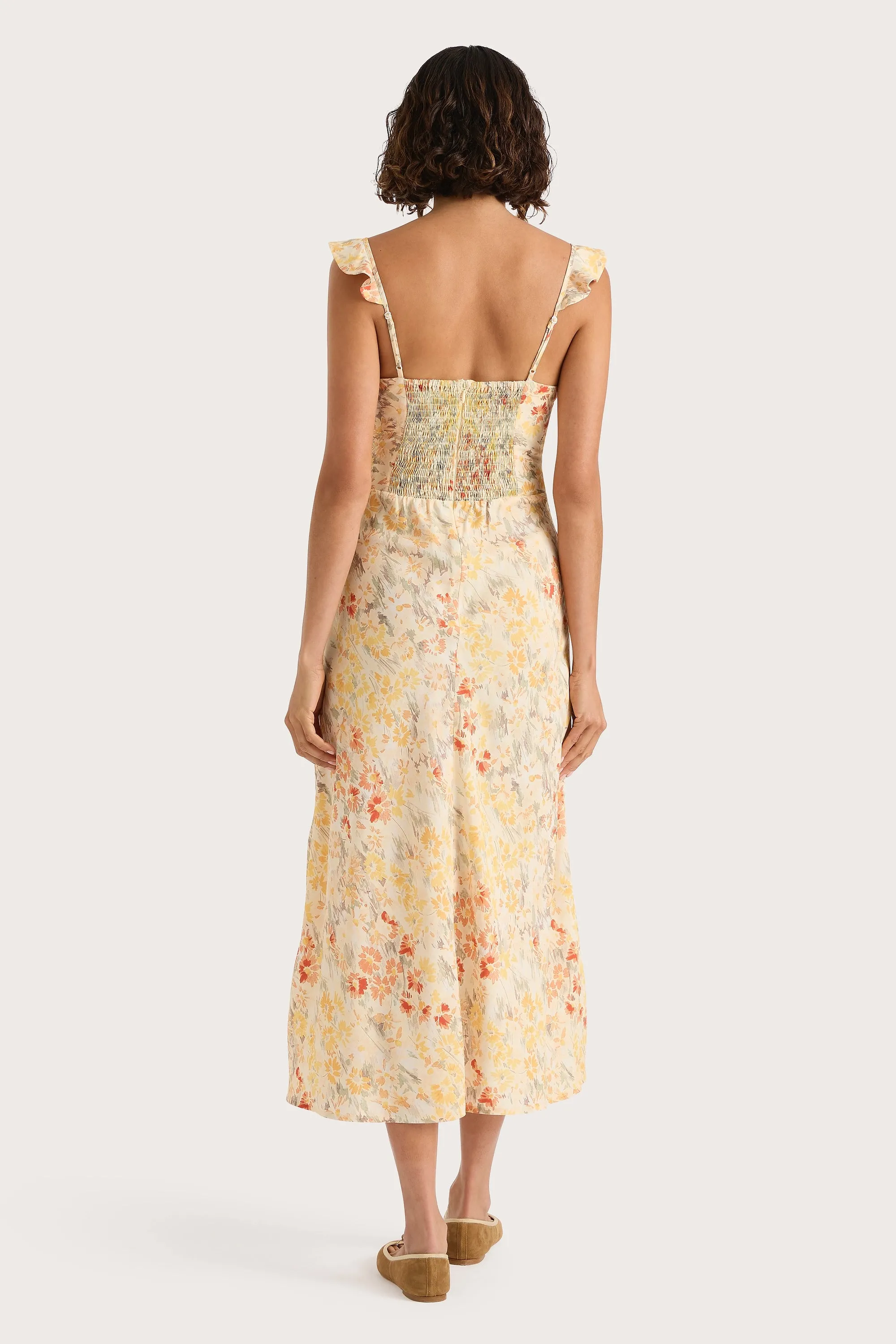 Yvonne Midi Dress Adeline Floral Yellow - Final Sale sold by Faithfull the Brand product image thumbnail 4