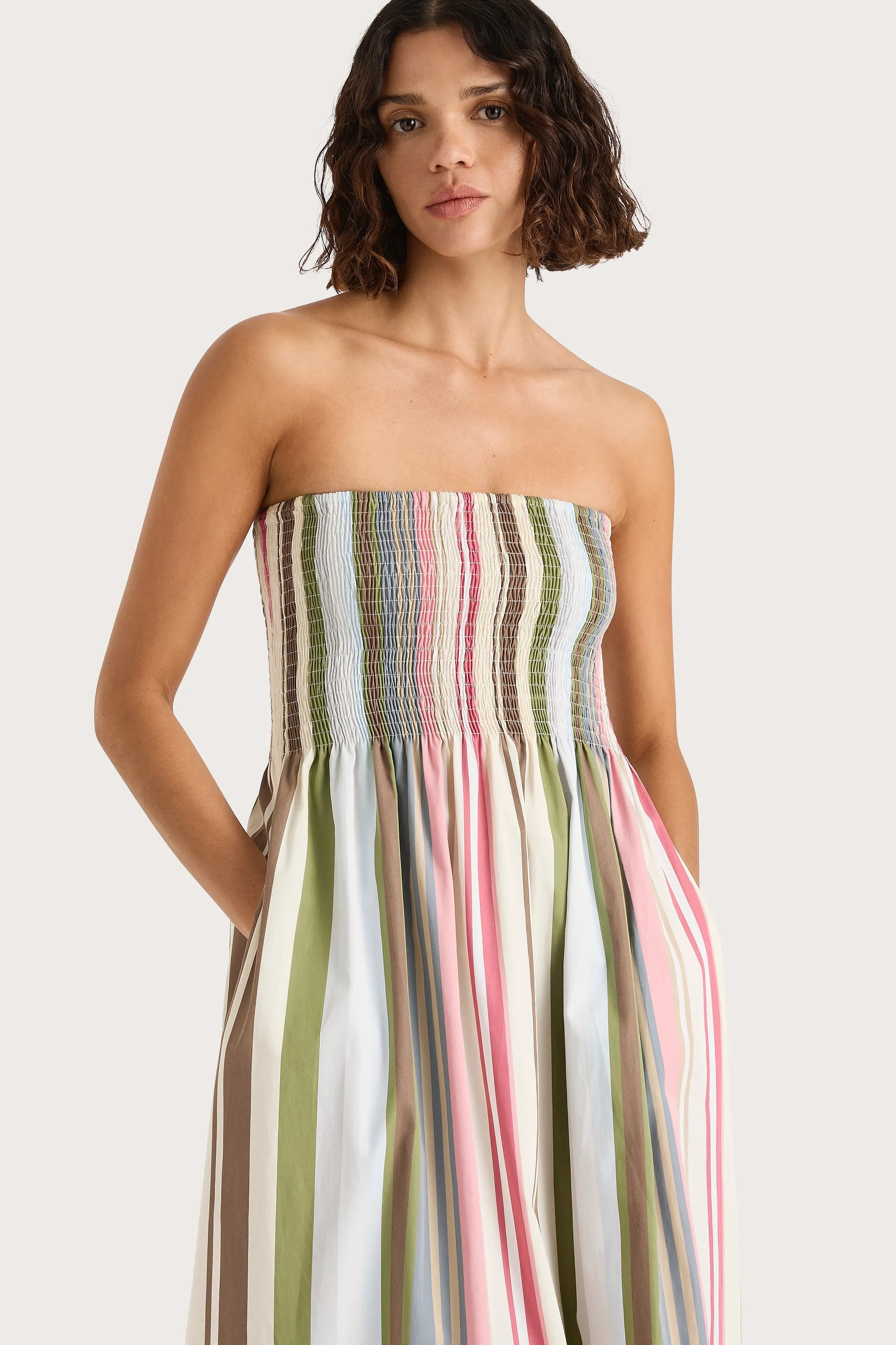 Jamie Midi Dress Meleu Stripe Multi - Final Sale sold by Faithfull the Brand product image thumbnail 2