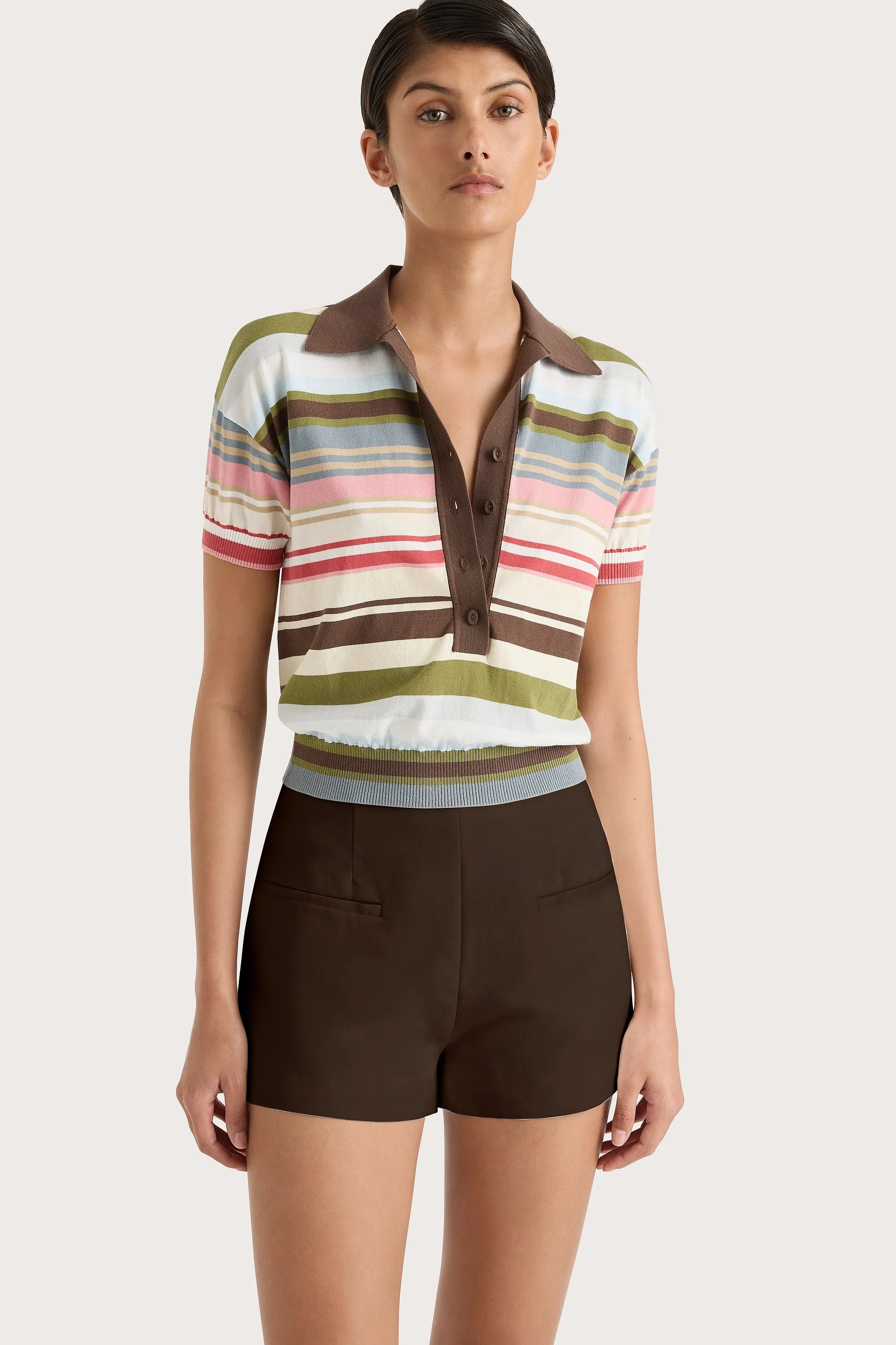 Sable Polo Shirt Meleu Stripe Multi sold by Faithfull the Brand