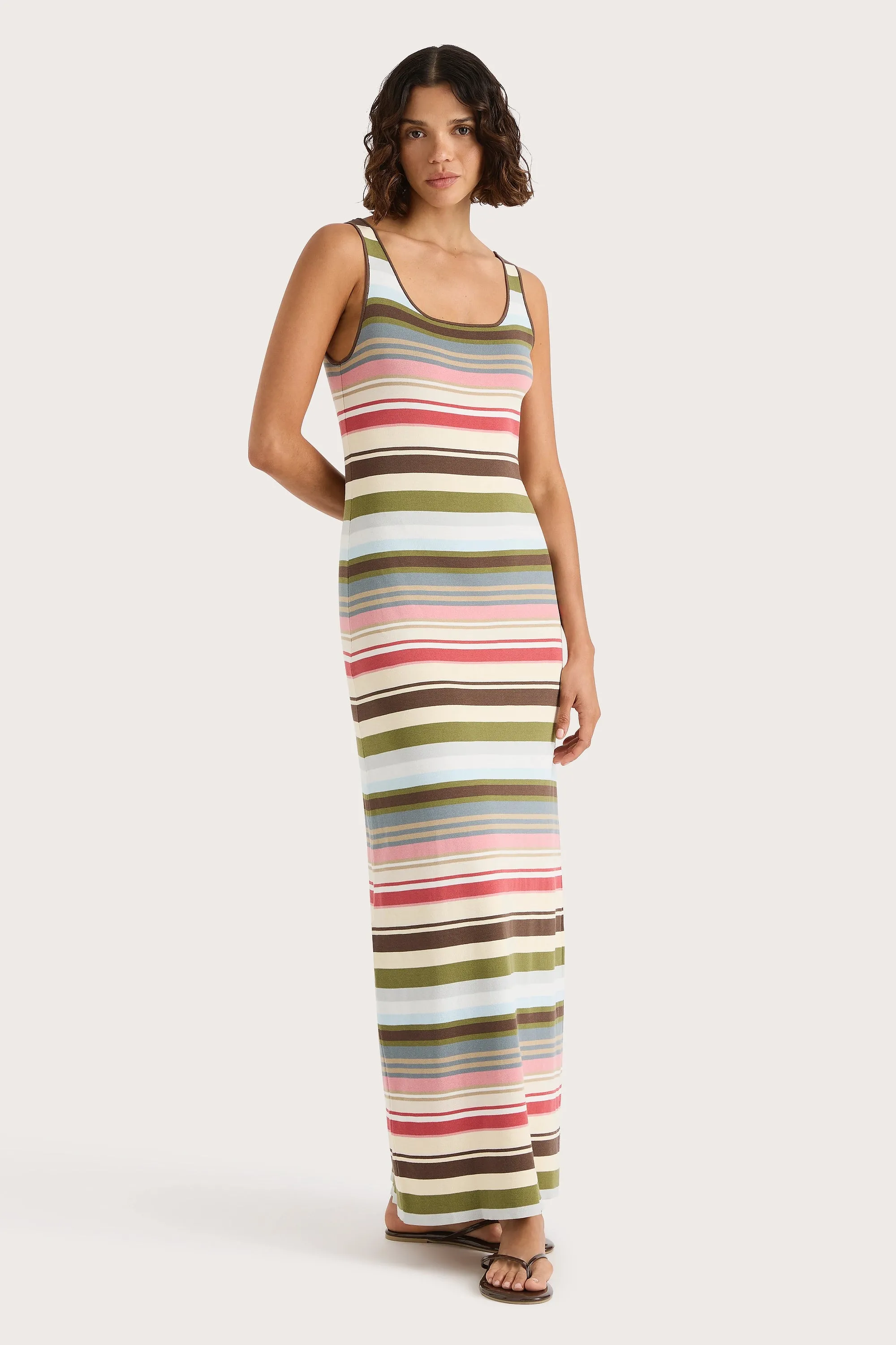 Enya Midi Dress Meleu Stripe Multi - Final Sale sold by Faithfull the Brand product image thumbnail 4