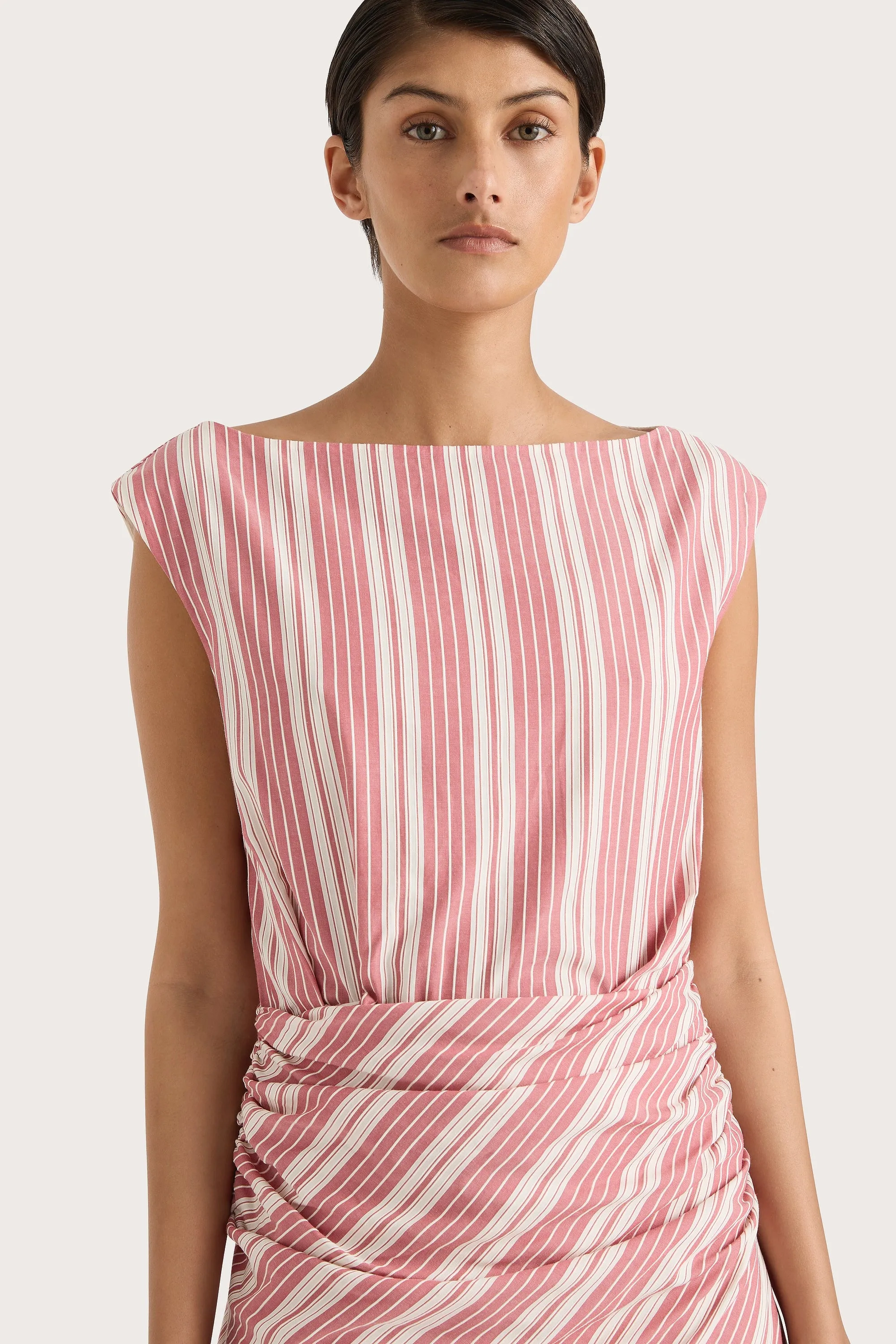 Reign Mini Dress Cherry Stripe sold by Faithfull the Brand product image thumbnail 3