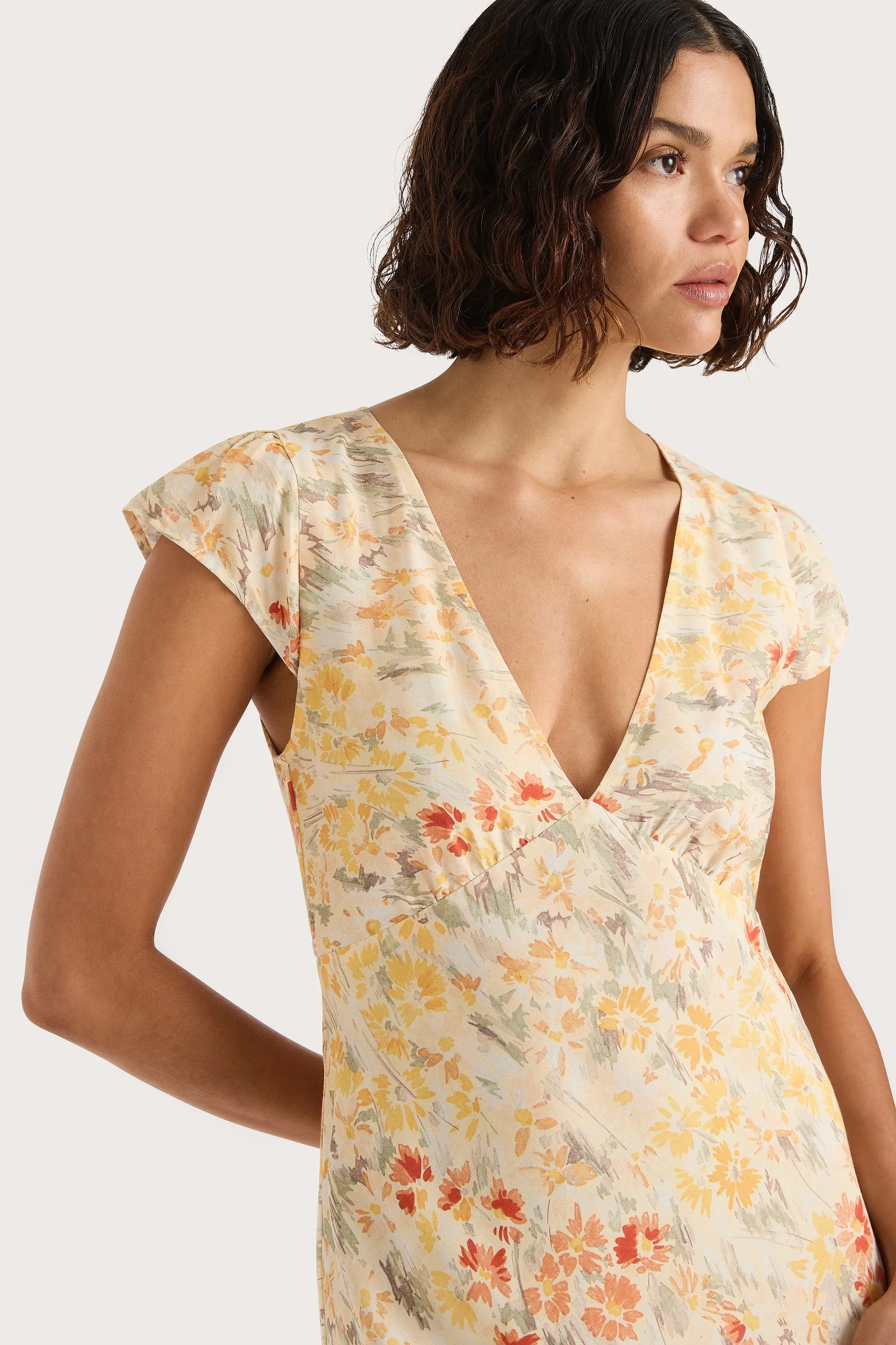 Esson Midi Dress Adeline Floral Yellow sold by Faithfull the Brand product image thumbnail 5