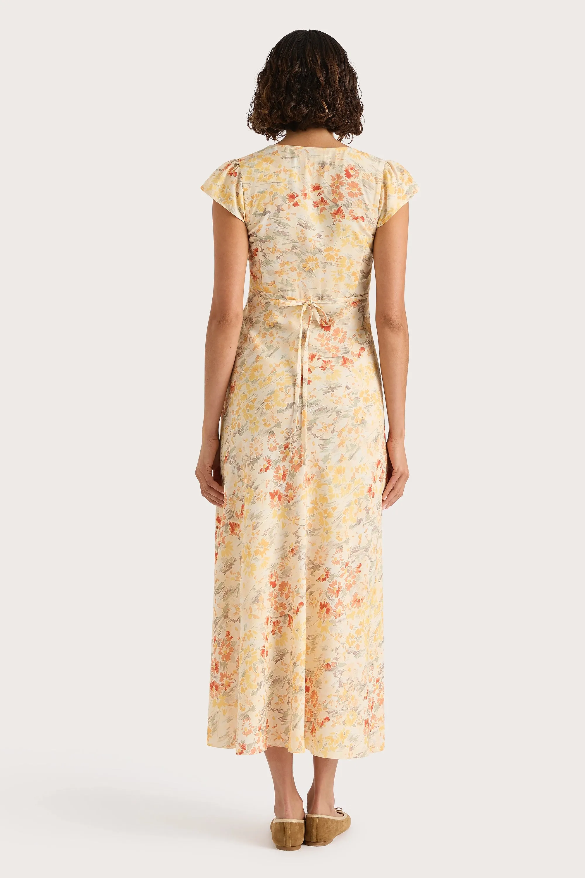 Esson Midi Dress Adeline Floral Yellow sold by Faithfull the Brand product image thumbnail 4