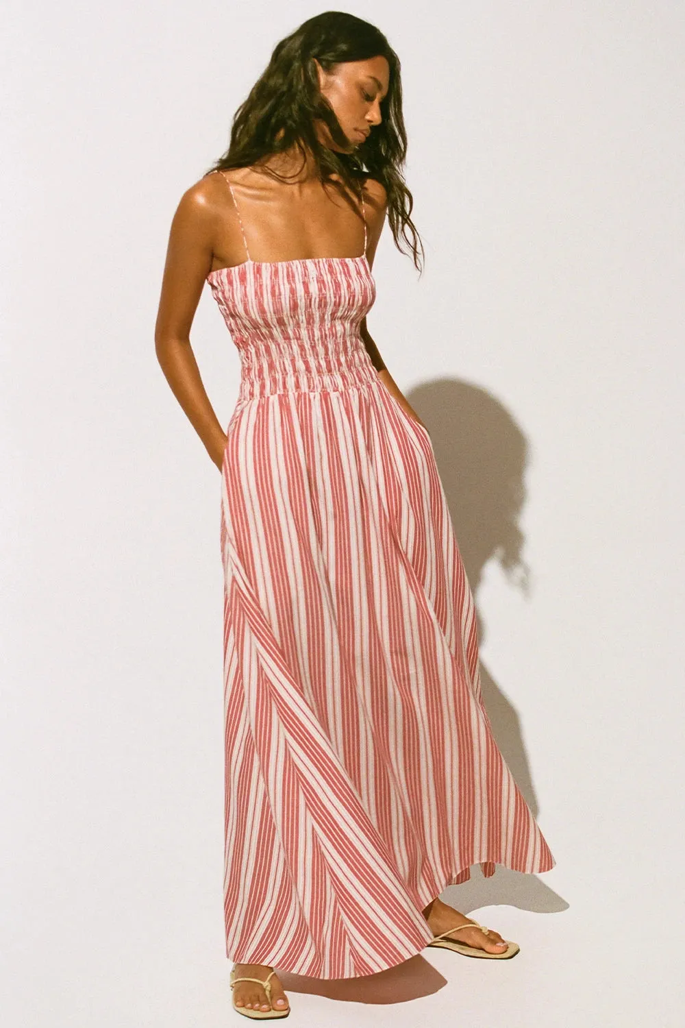 Lida Maxi Dress Cherry Stripe - Final Sale sold by Faithfull the Brand product image thumbnail 2