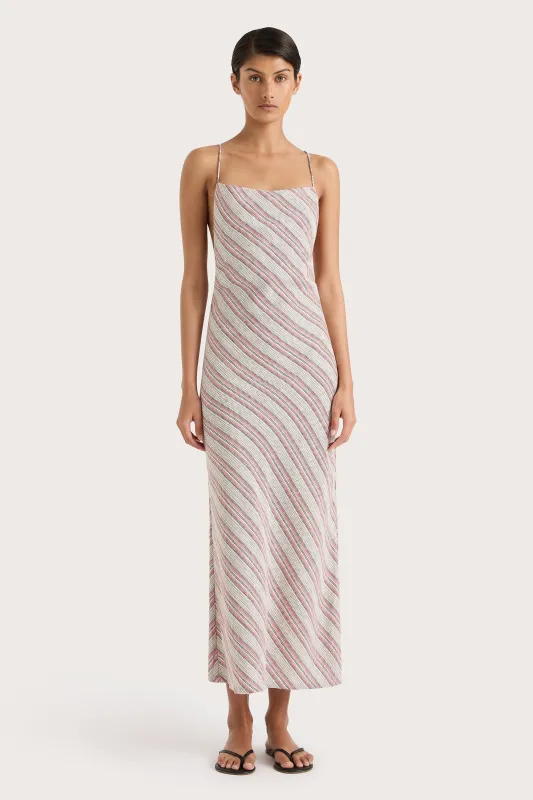 Lison Dress Watermelon Stripe sold by Faithfull the Brand