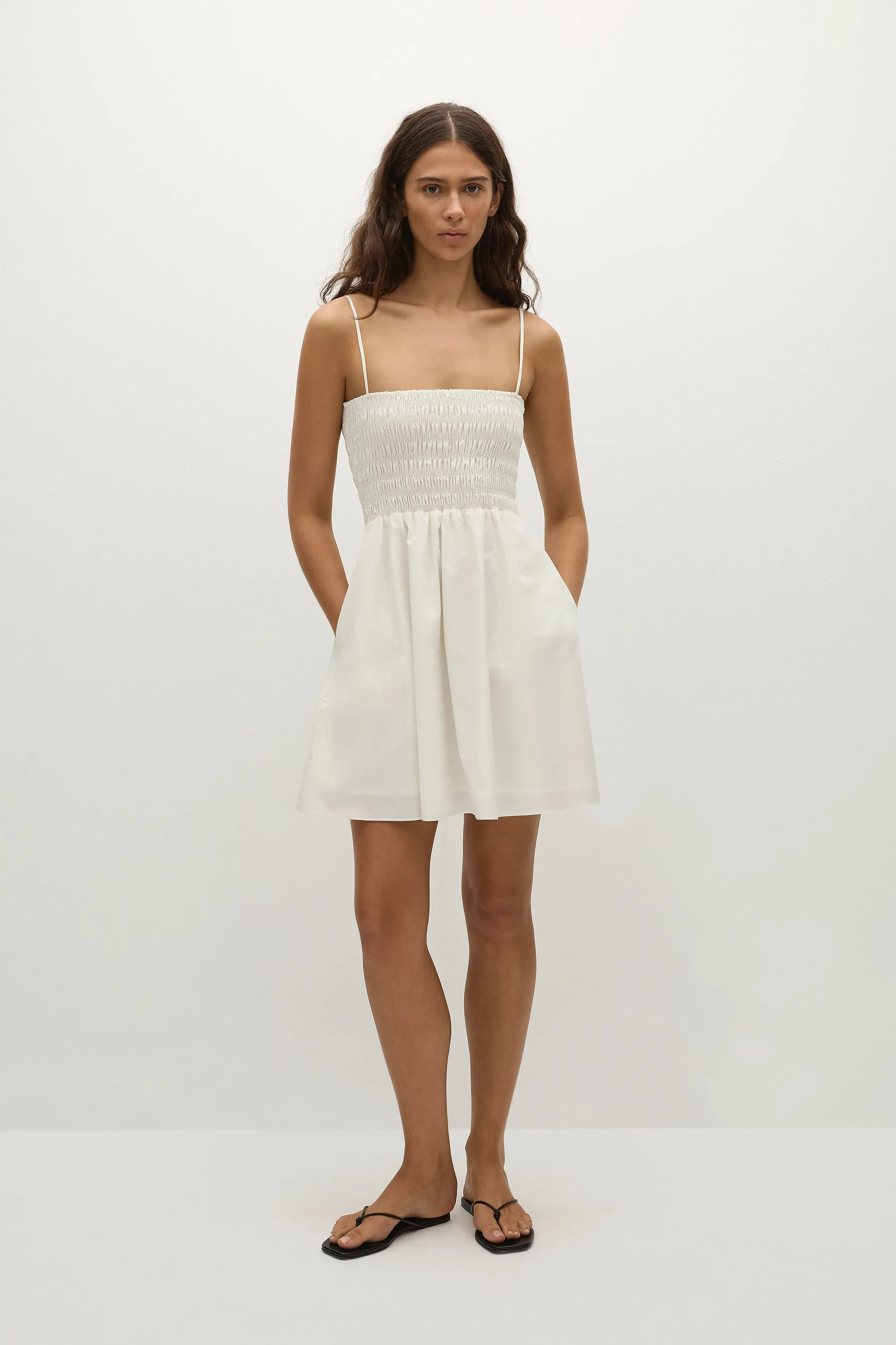 Jean Mini Dress White sold by Faithfull the Brand