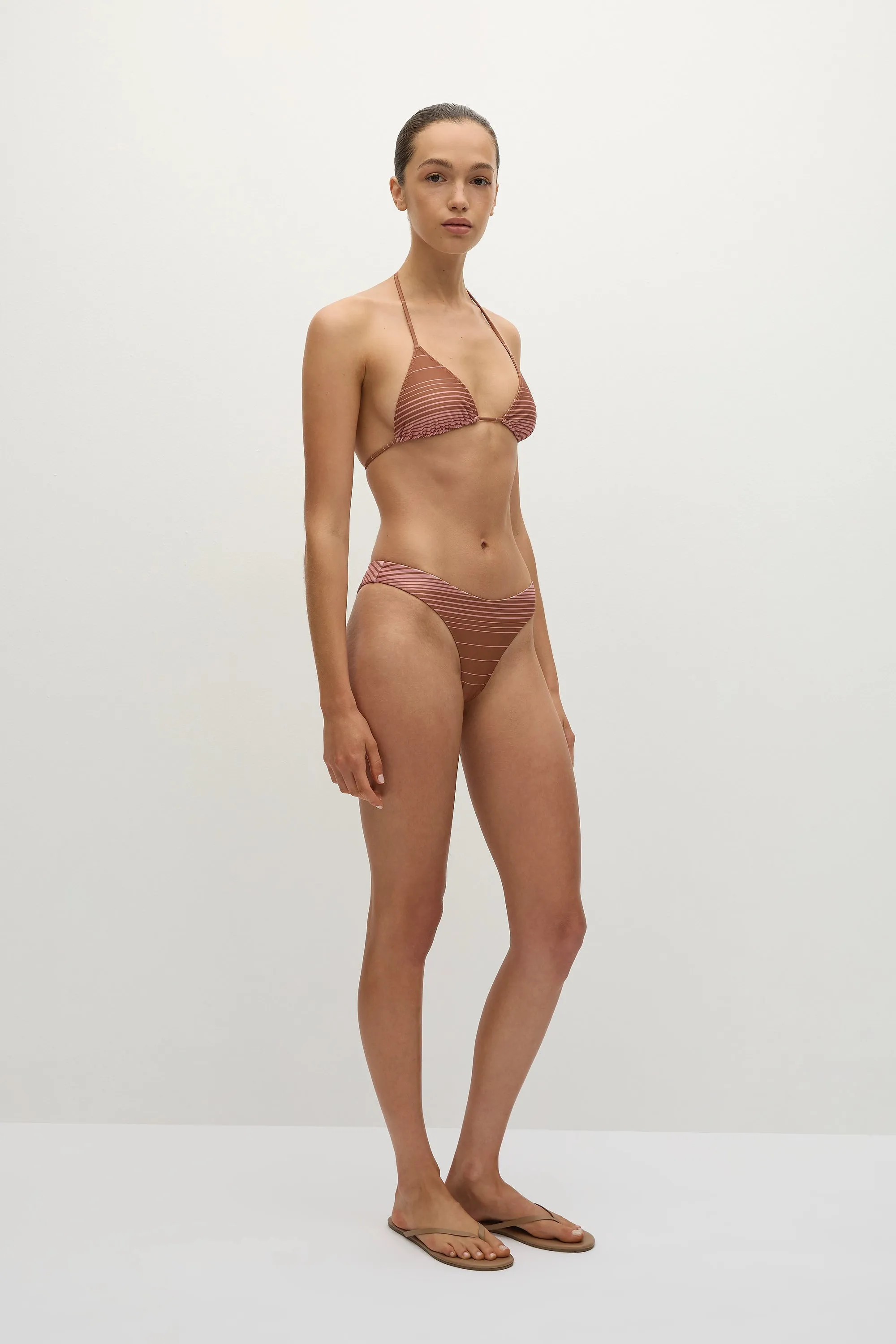 Sete Bikini Top Accordion Stripe Puce Fawn - Final Sale sold by Faithfull the Brand product image thumbnail 3