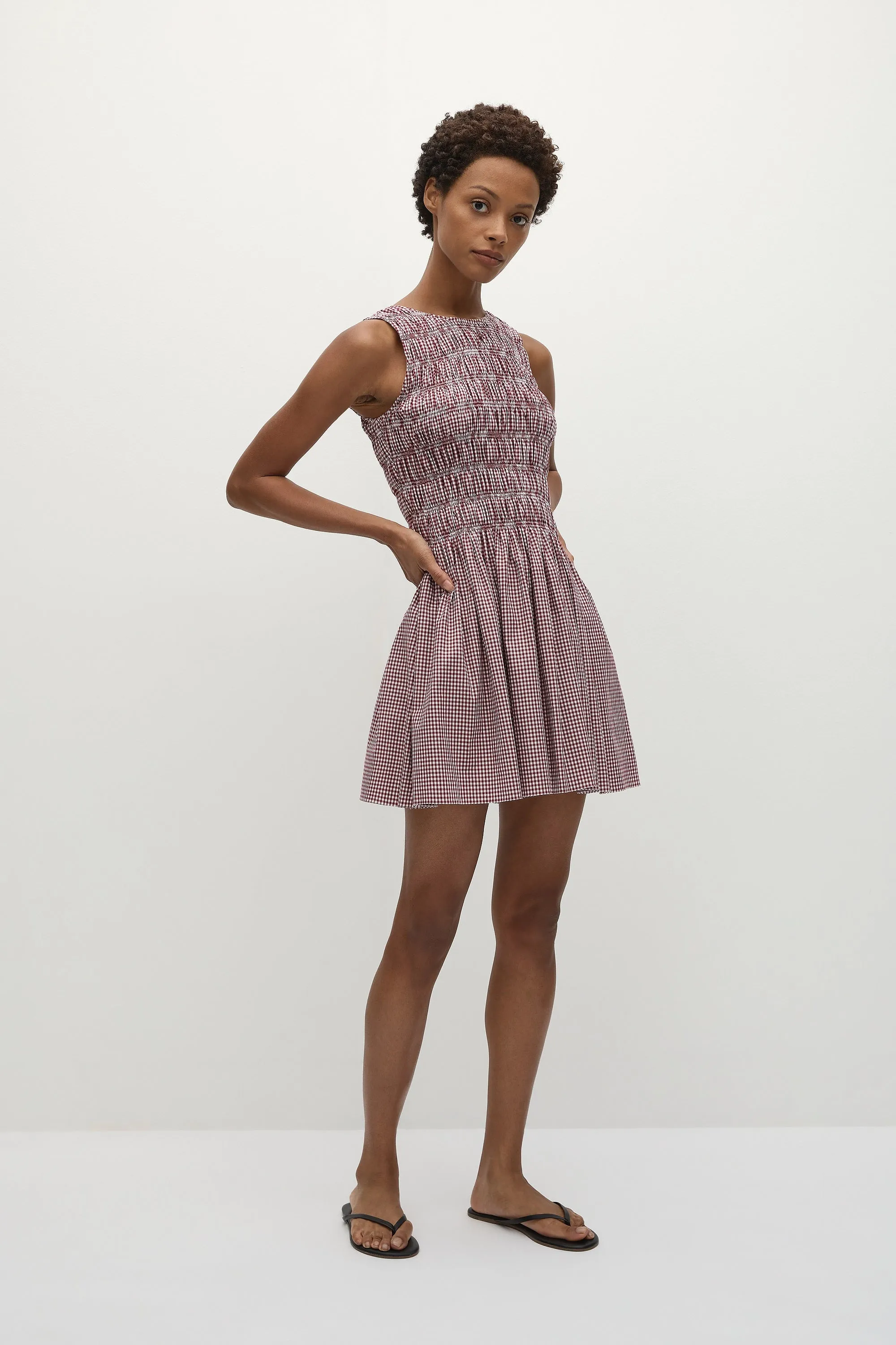 Heidi Mini Dress Gingham Deep Red - Final Sale sold by Faithfull the Brand product image thumbnail 3