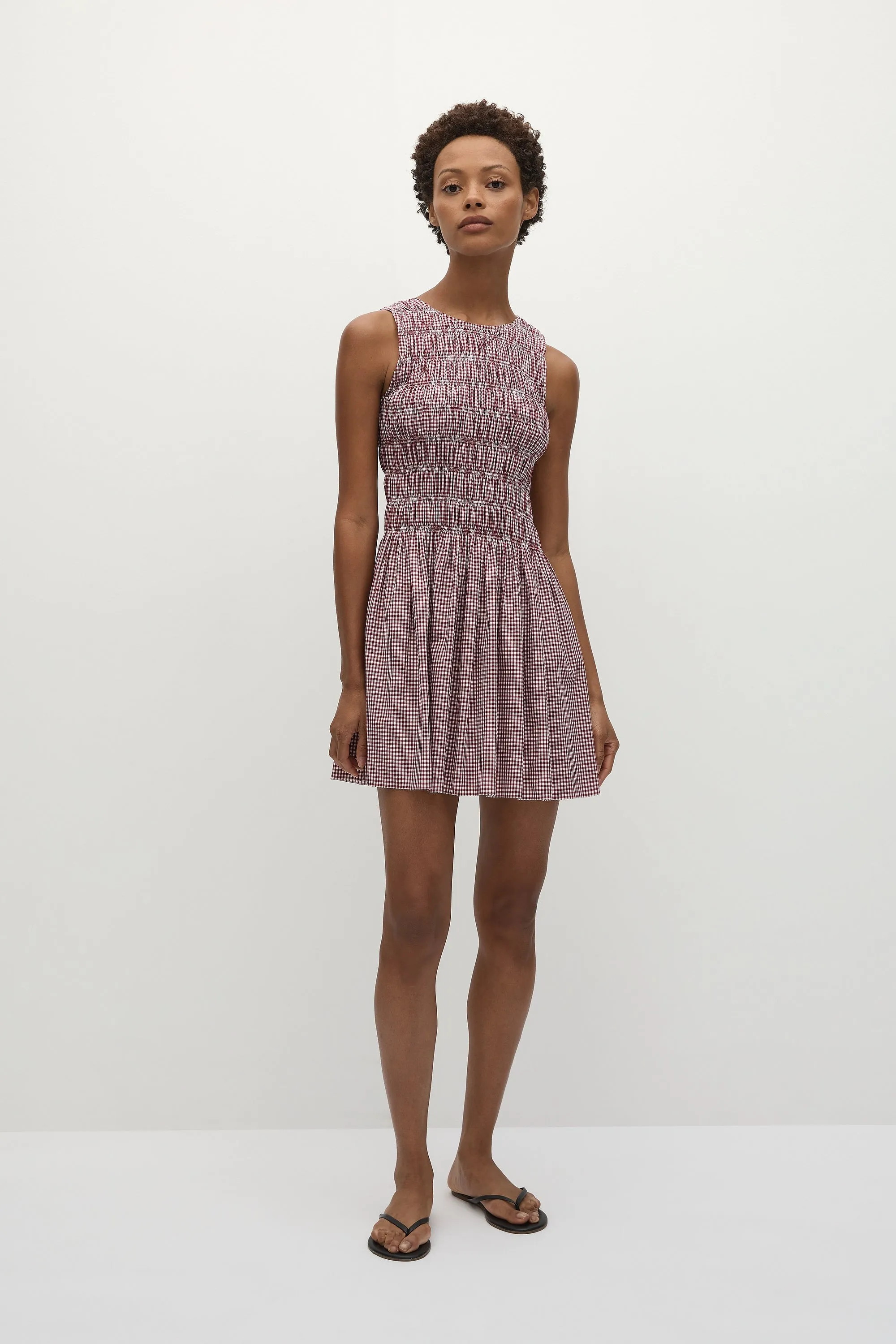 Heidi Mini Dress Gingham Deep Red - Final Sale sold by Faithfull the Brand