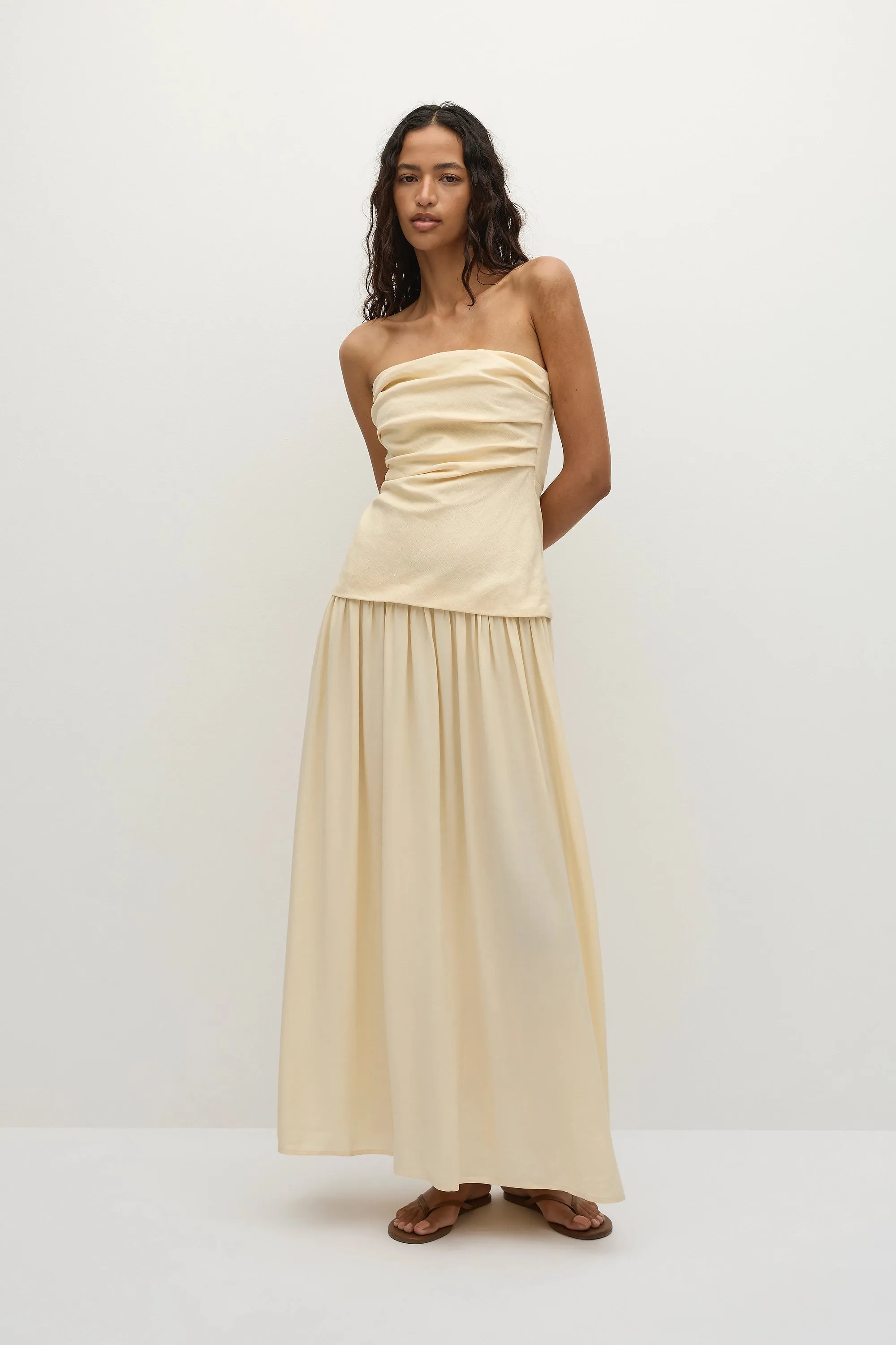 Hedy Maxi Dress Butter - Final Sale sold by Faithfull the Brand