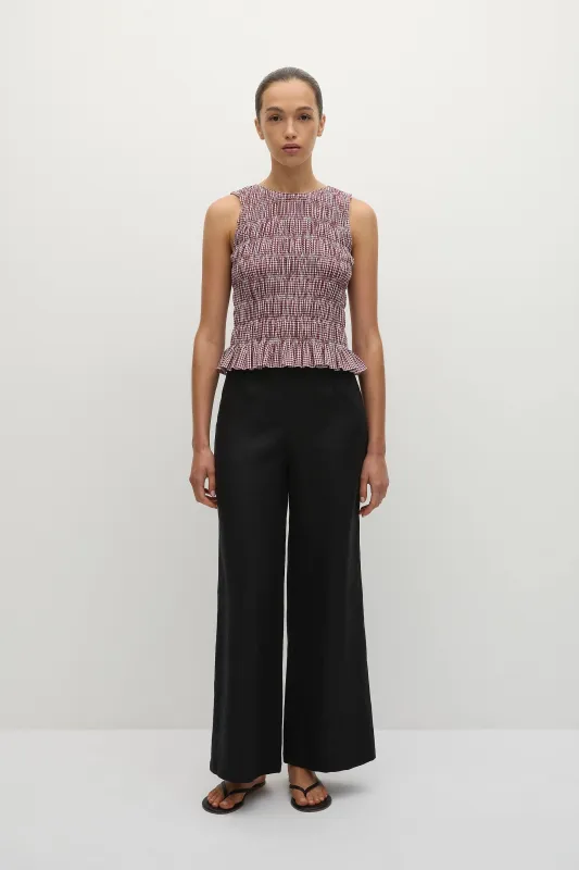 Heidi Top Gingham Deep Red - Final Sale sold by Faithfull the Brand