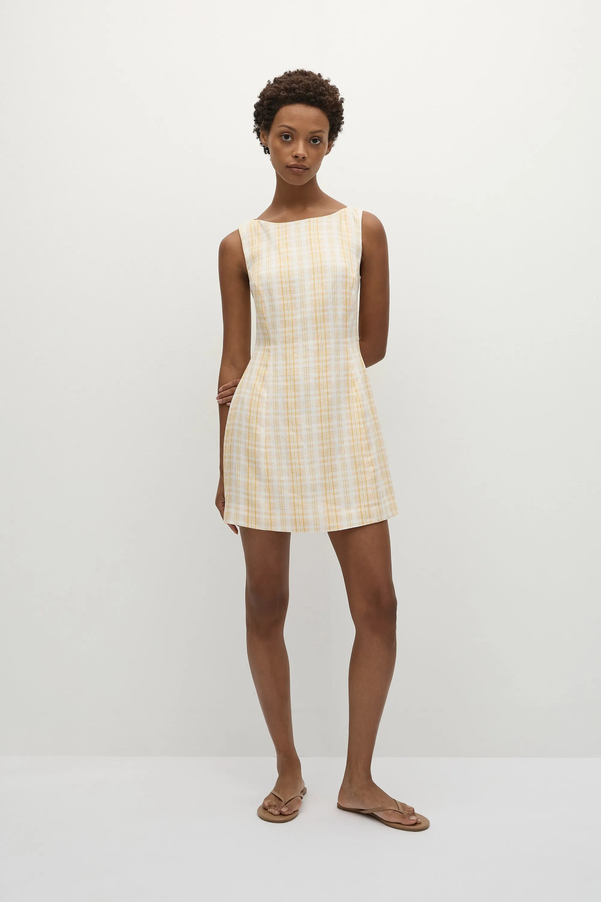 Lydie Mini Dress Piato Check - Final Sale sold by Faithfull the Brand